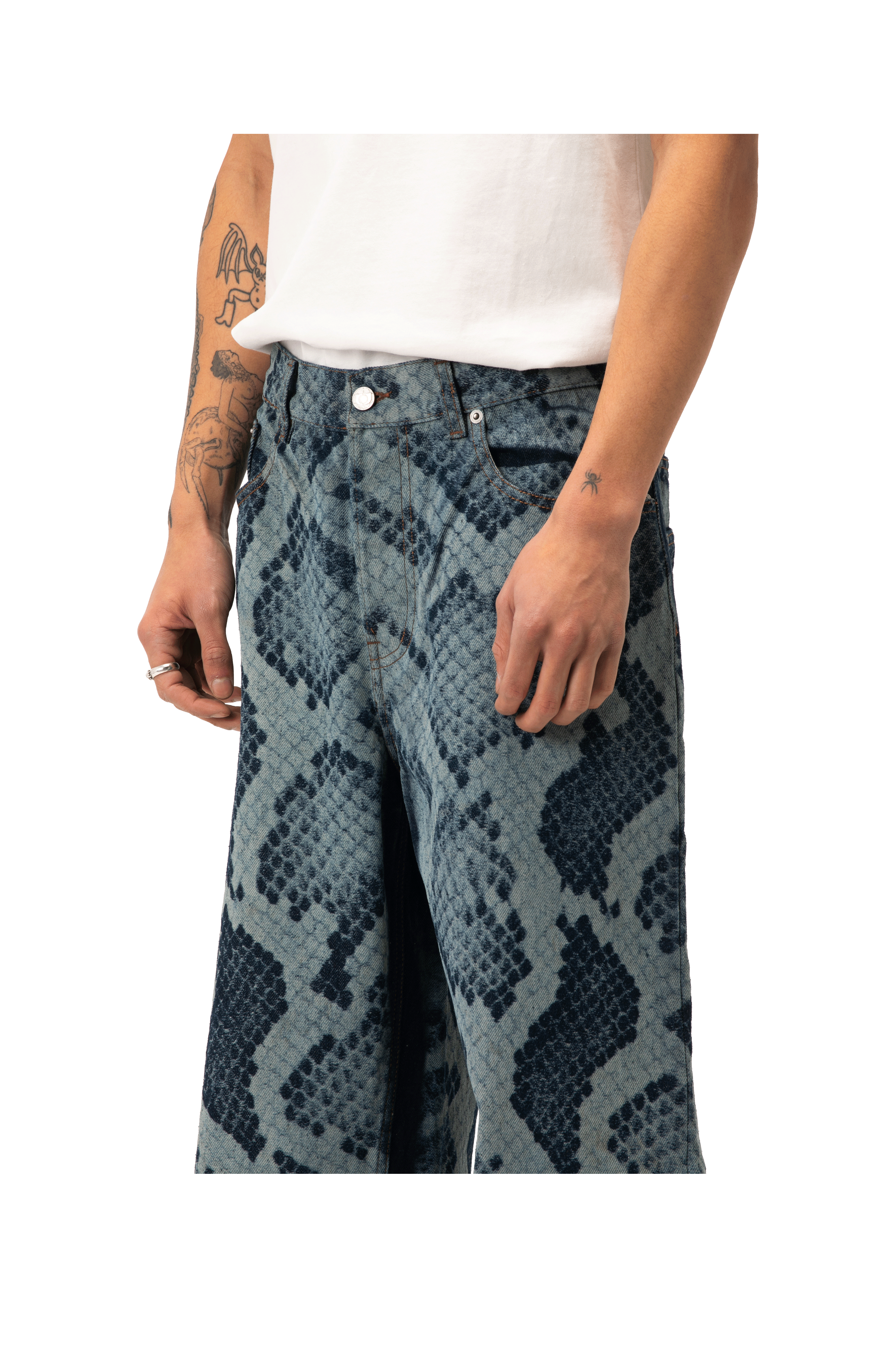 Snakeskin Printed Denim.