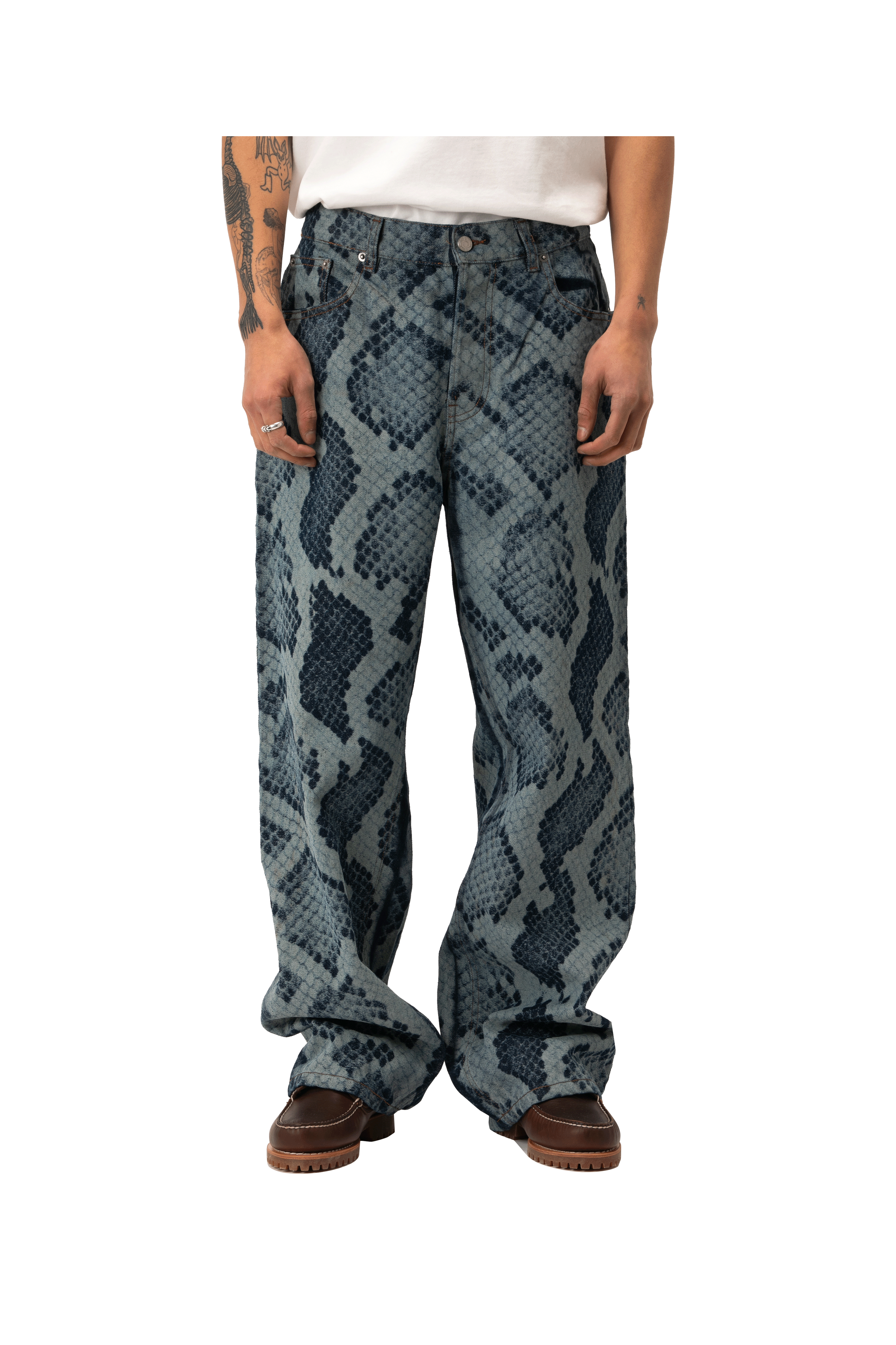 Snakeskin Printed Denim.
