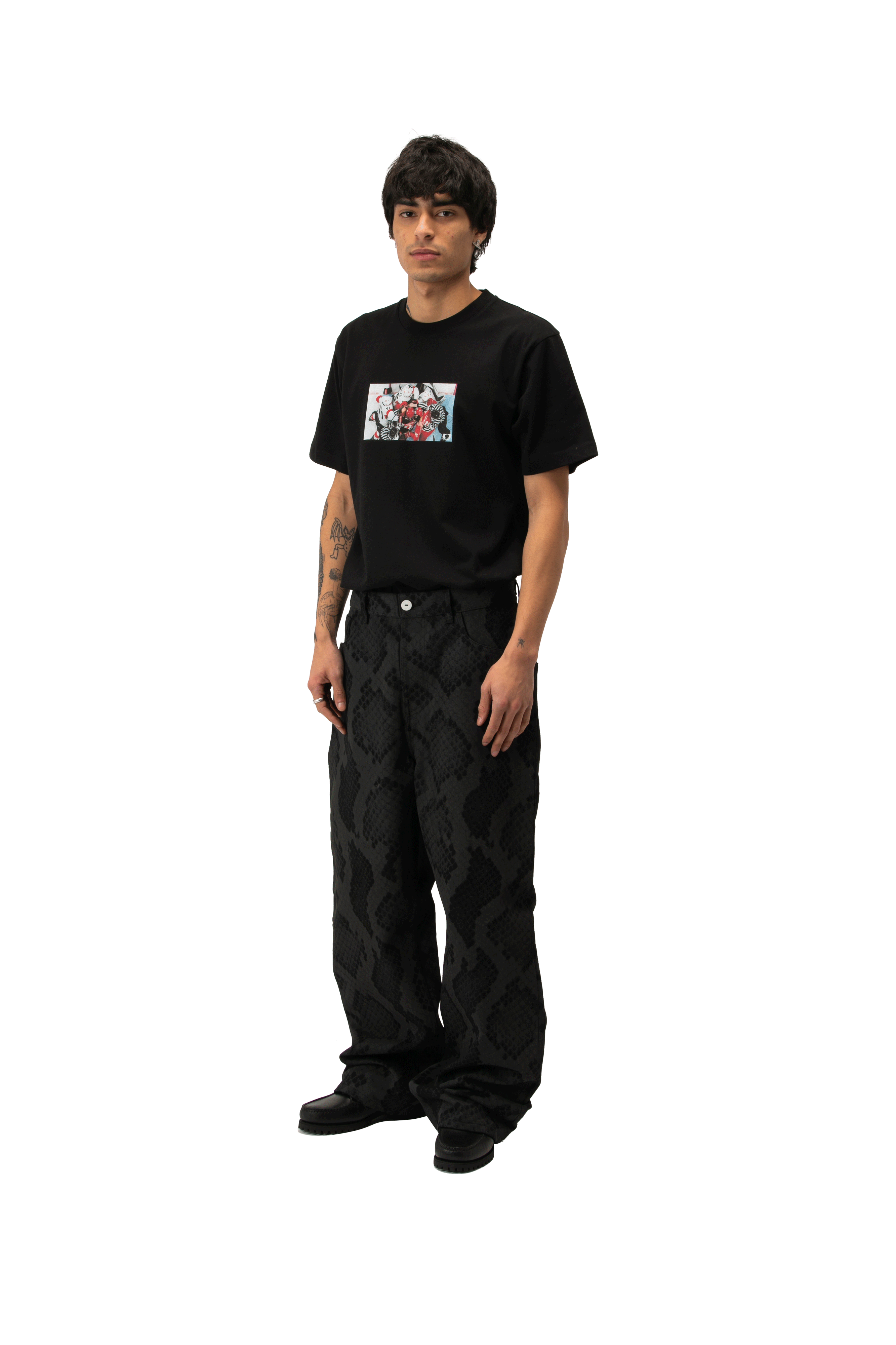 Snakeskin Printed Denim