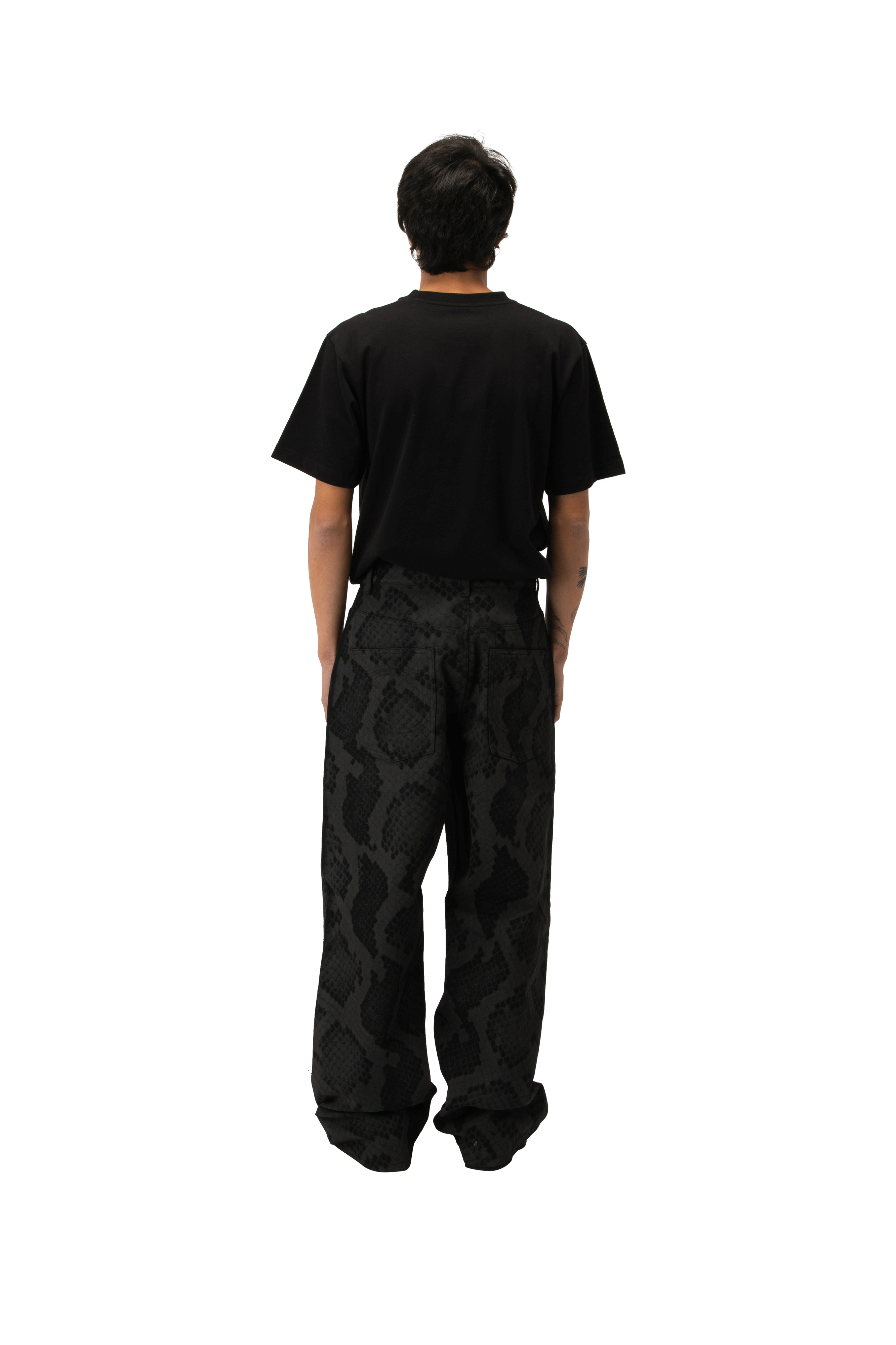 Snakeskin Printed Denim