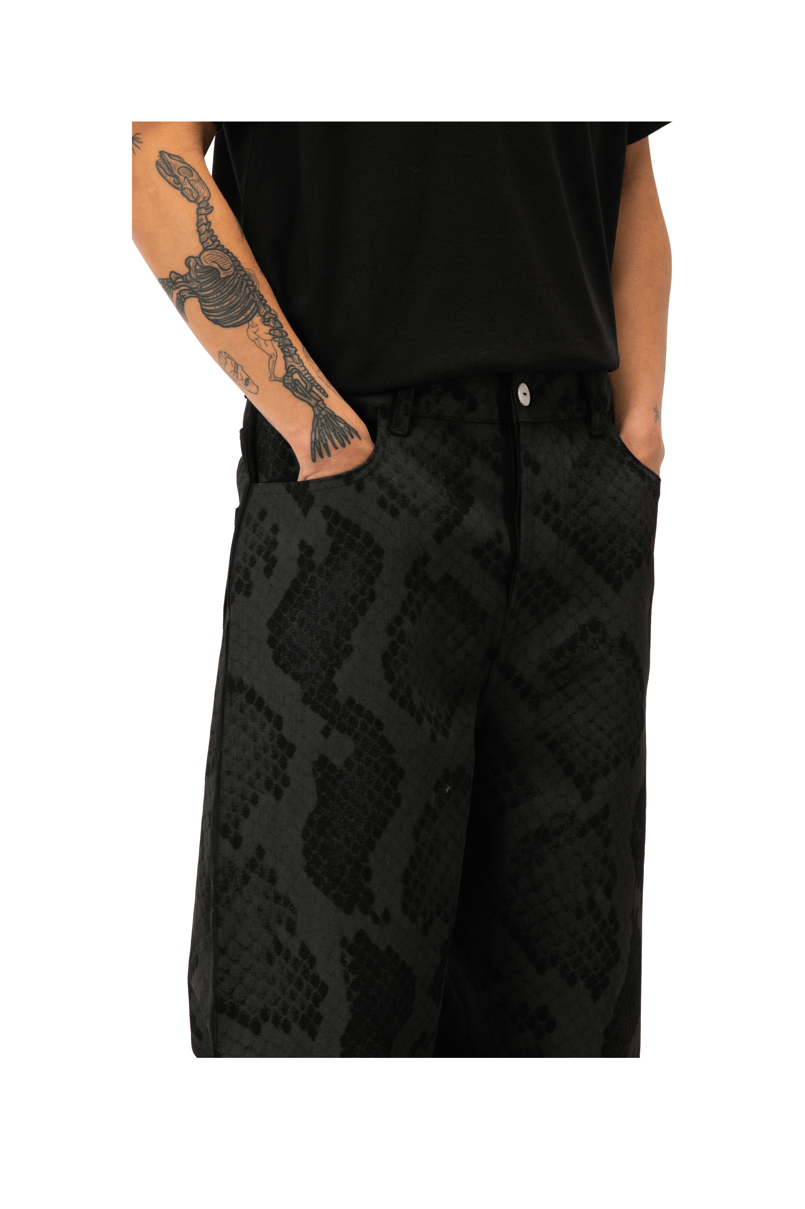 Snakeskin Printed Denim