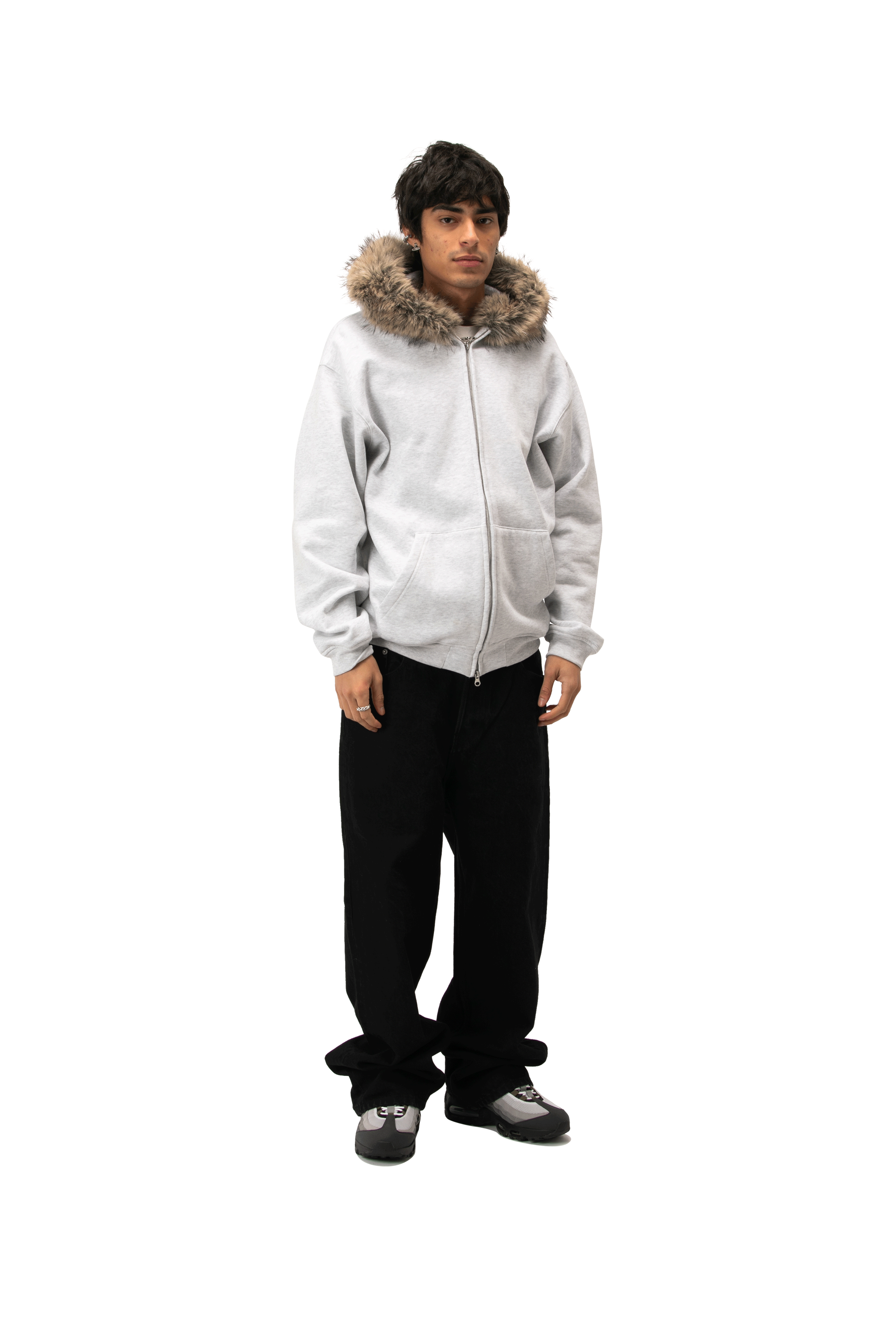 Zip-Up Hoodie With Fur