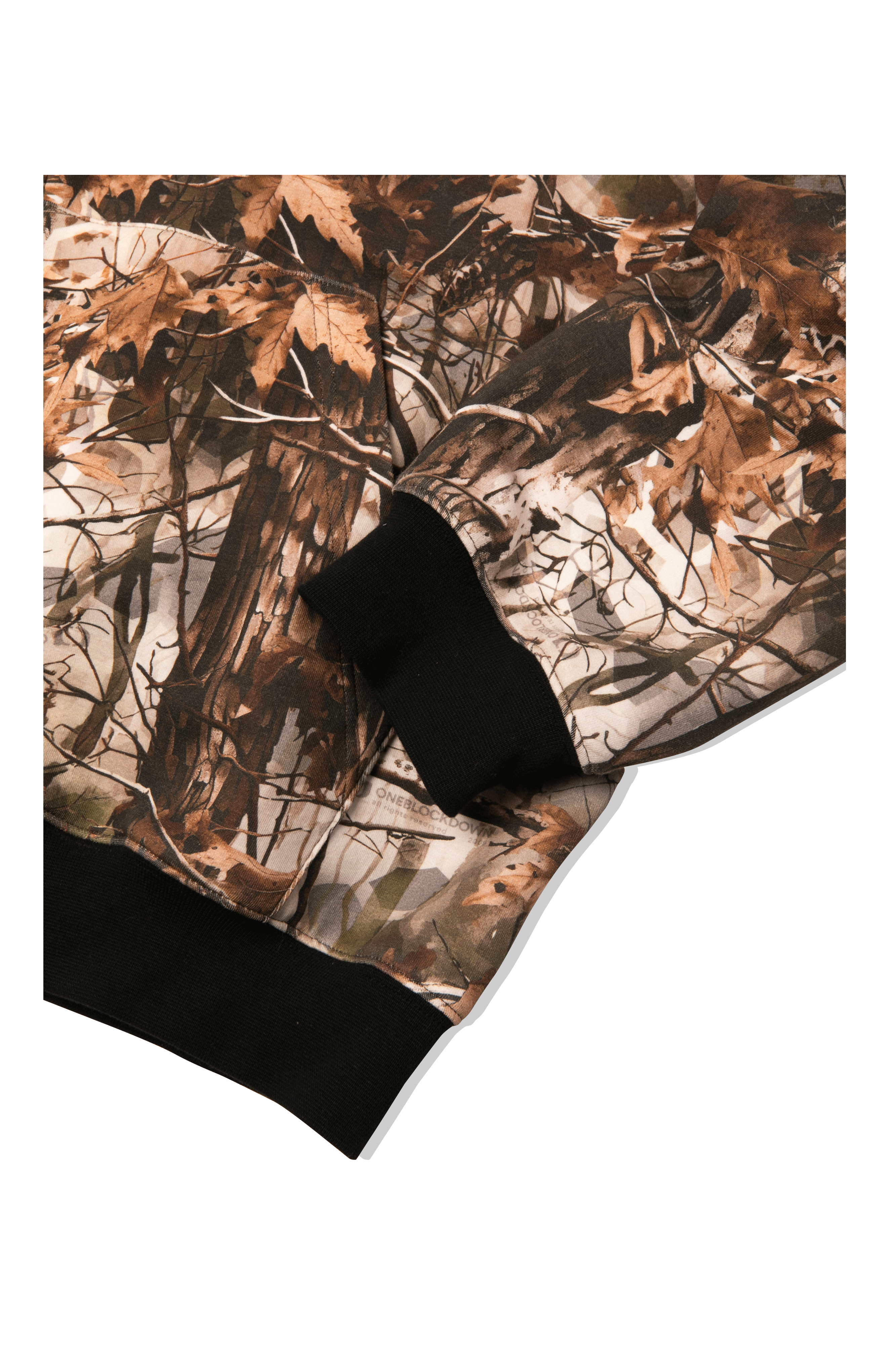 Camo Print Scuba Zip-Up Hoodie