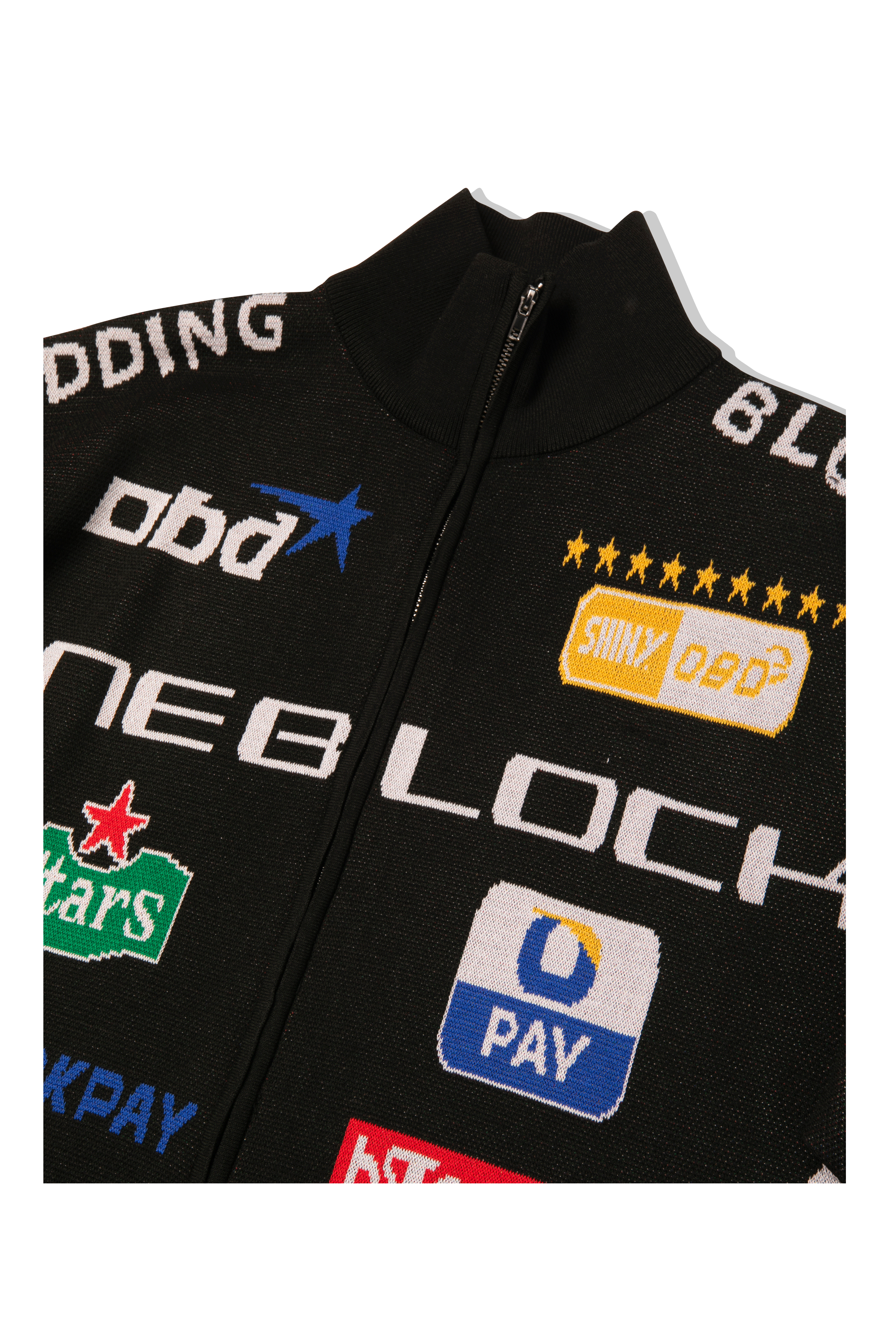 Jacquard Zip-Up Knitted Jacket