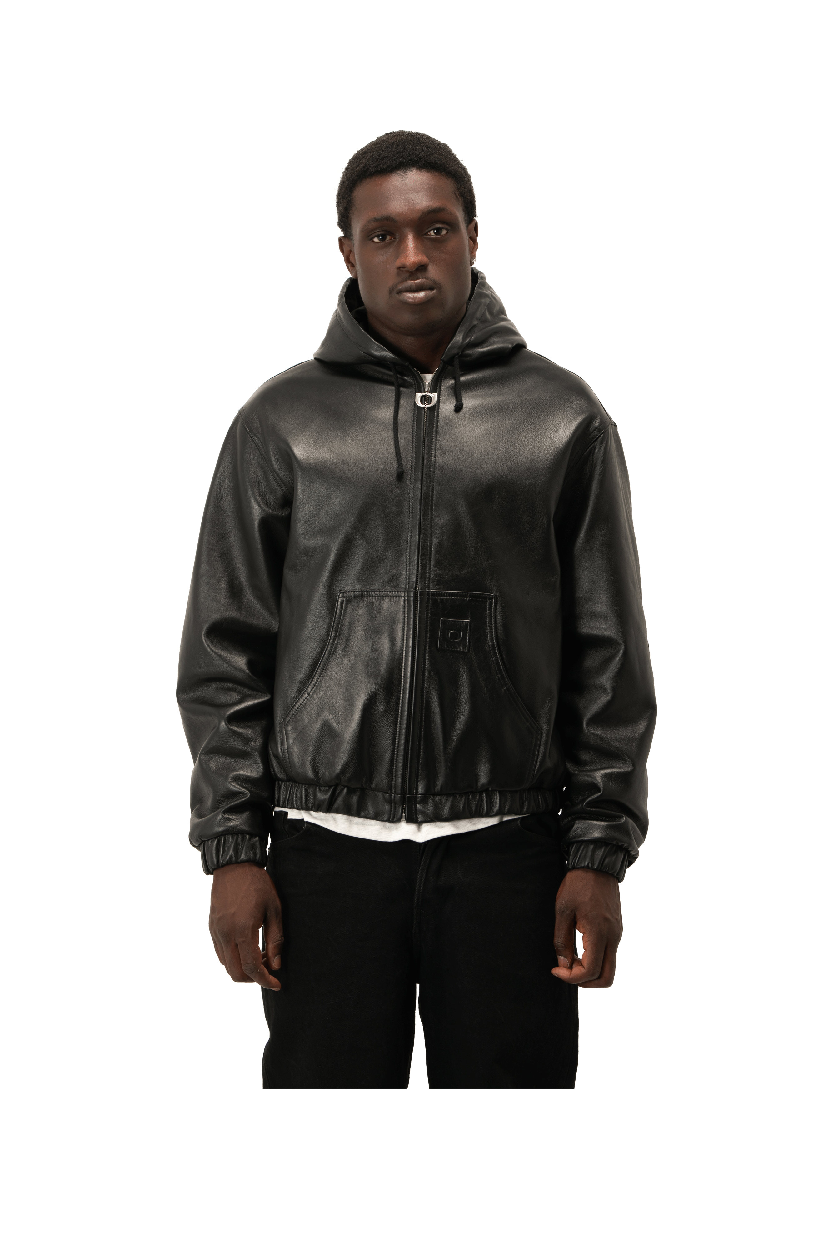 Active Leather Jacket Studded Logo