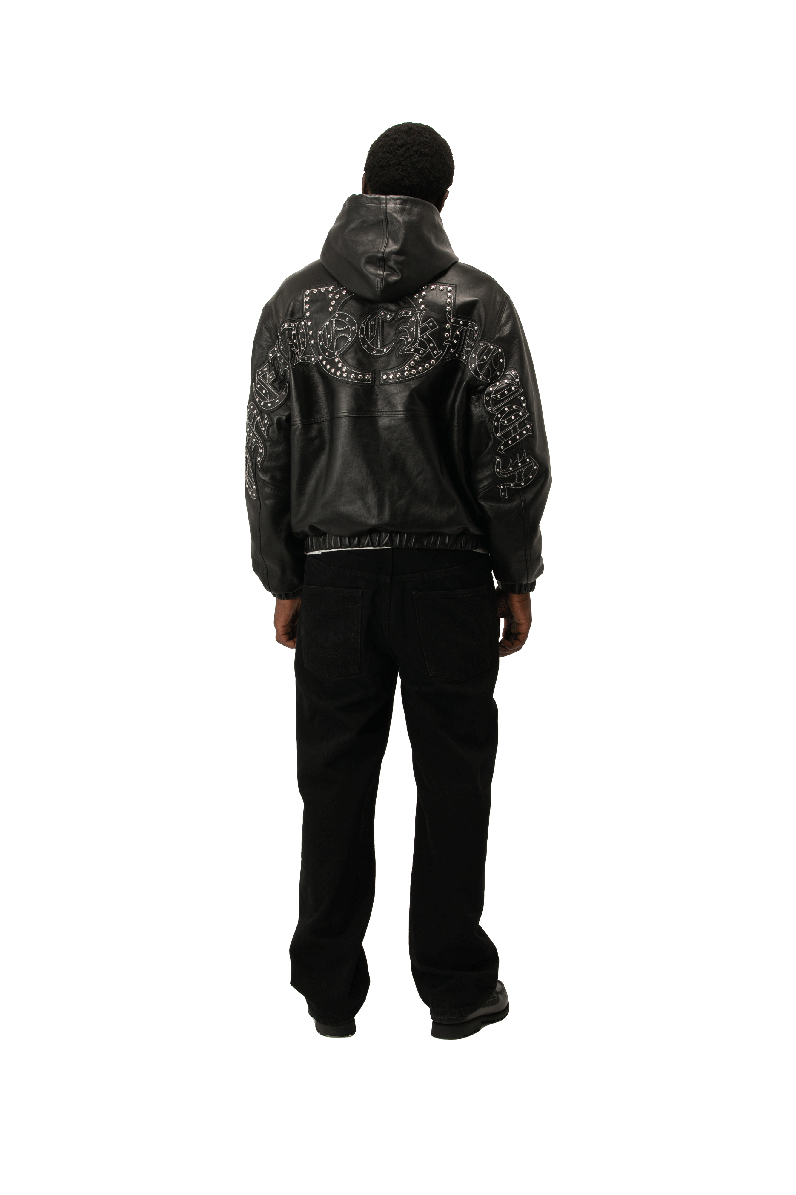 Active Leather Jacket Studded Logo