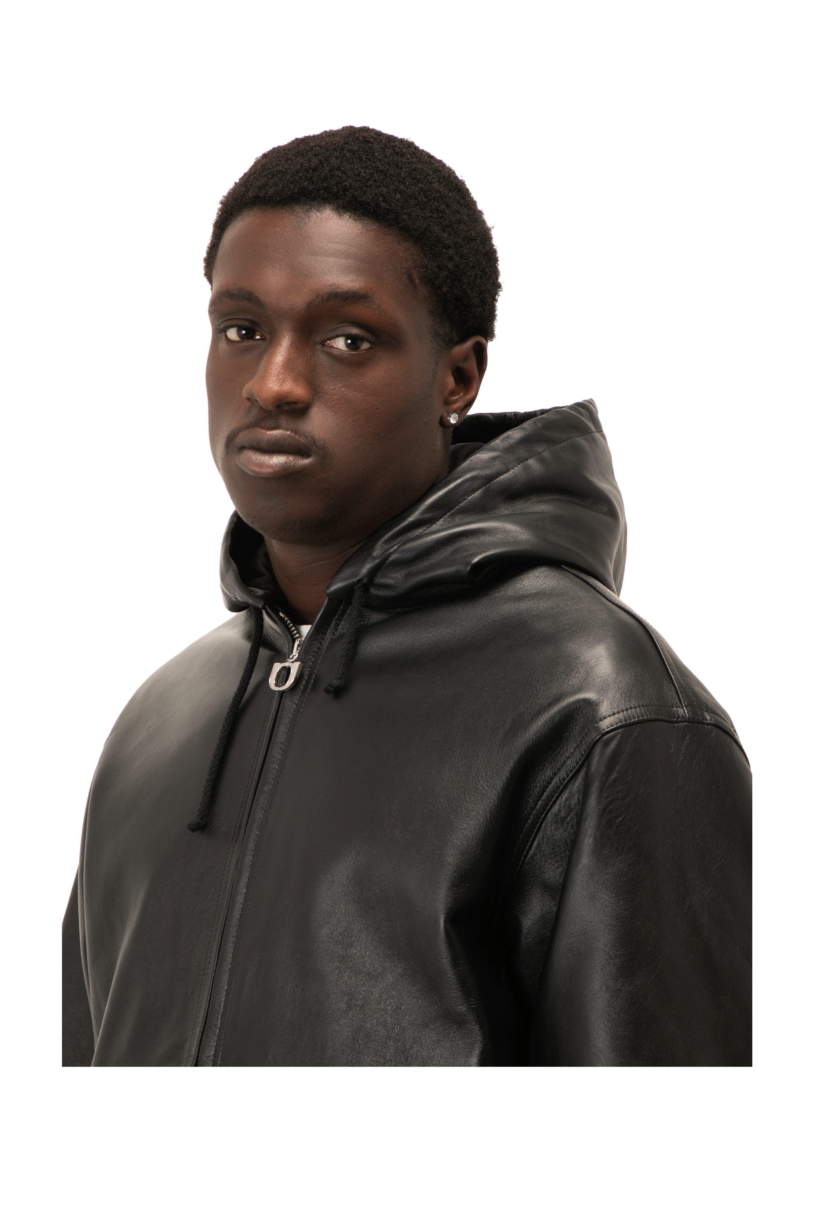 Active Leather Jacket Studded Logo