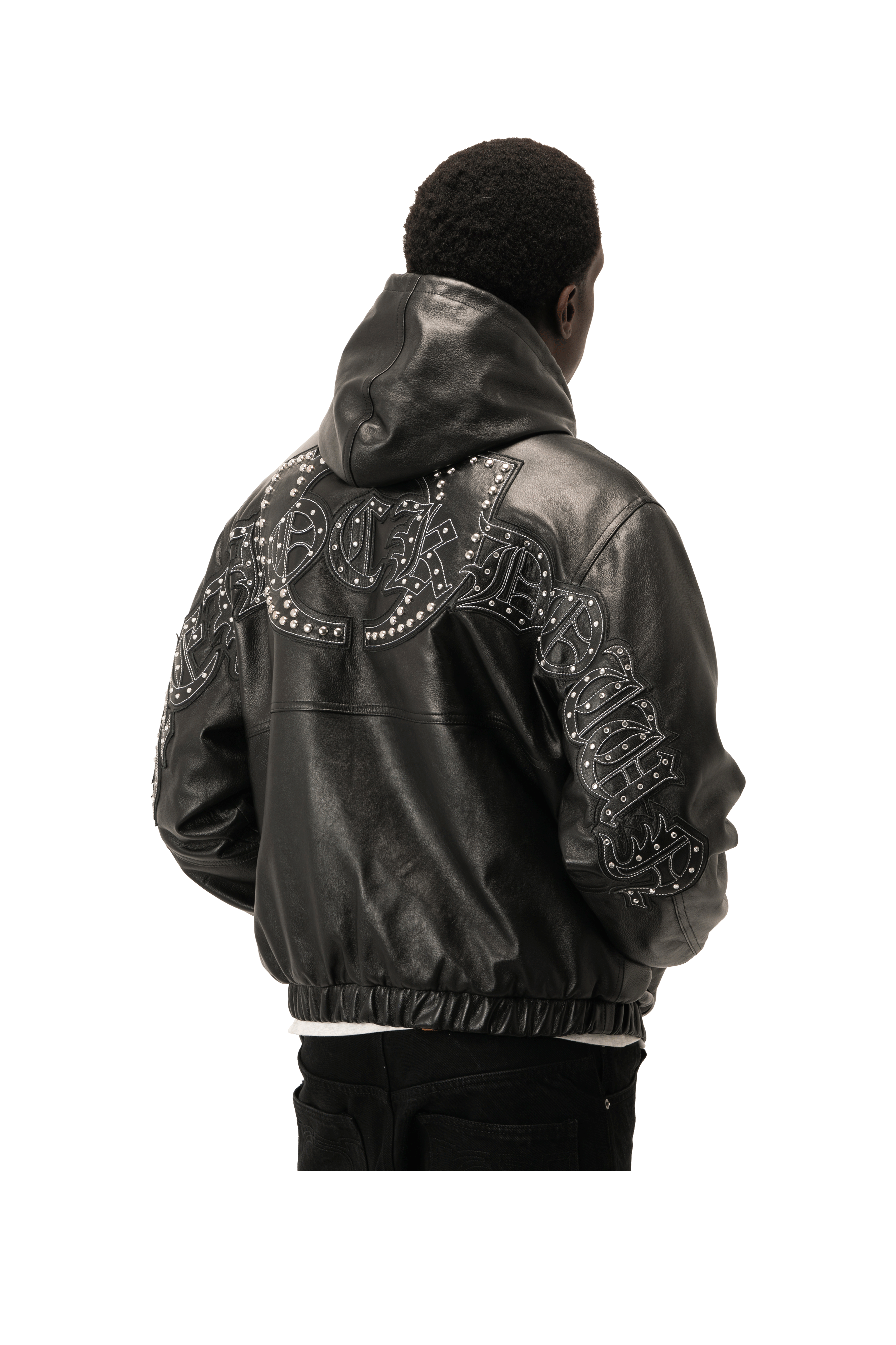 Active Leather Jacket Studded Logo