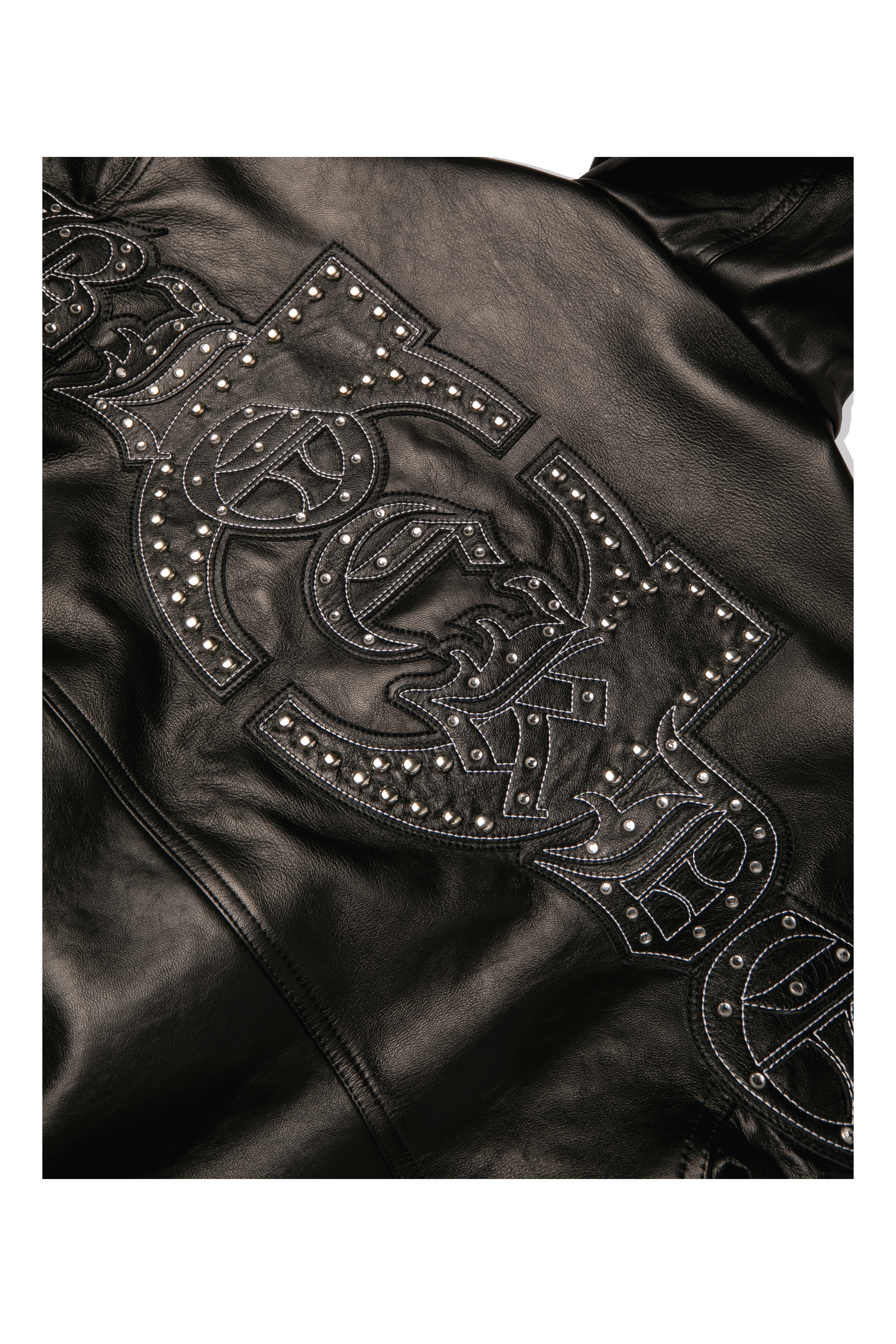 Active Leather Jacket Studded Logo