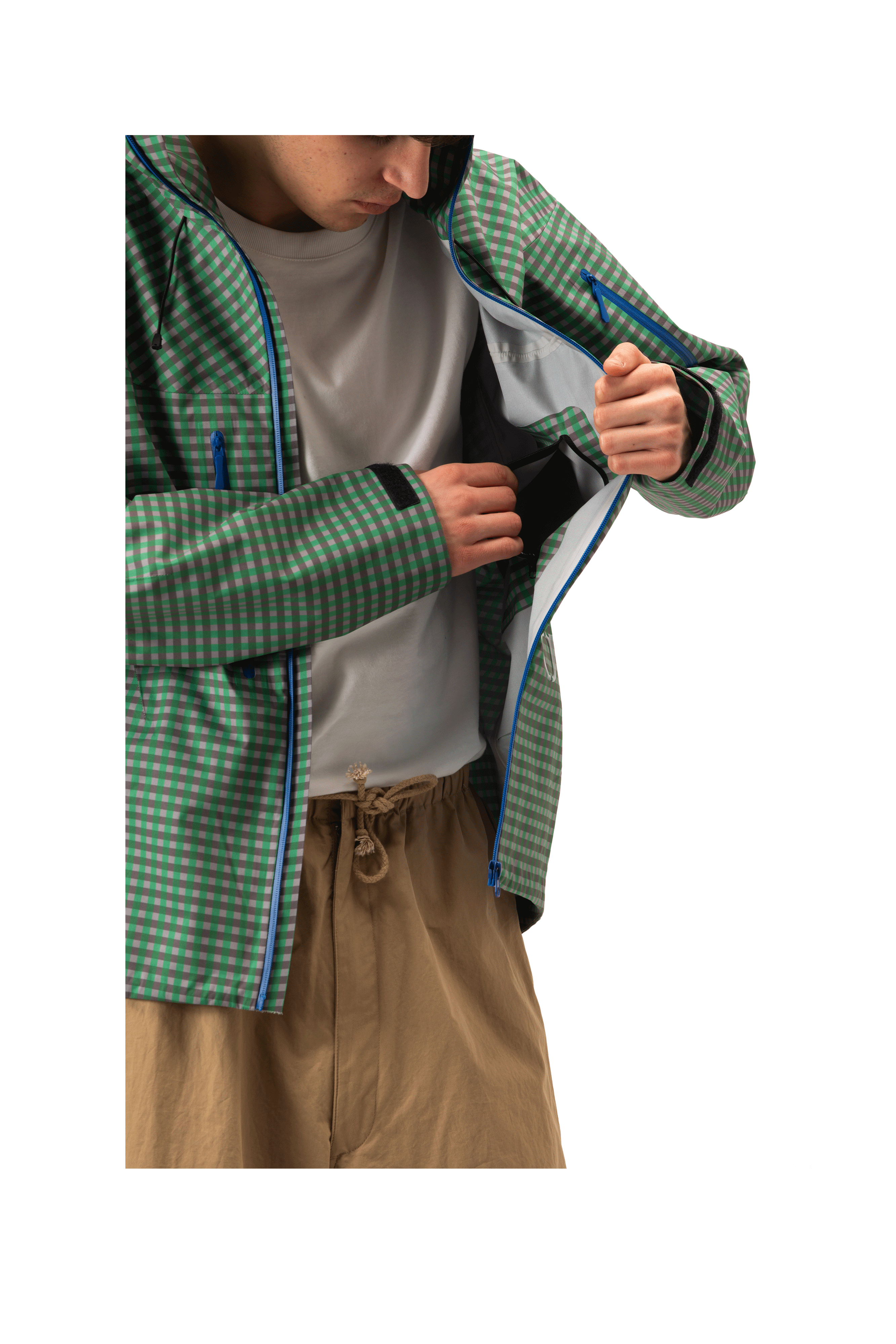 Technical Vichy Jacket