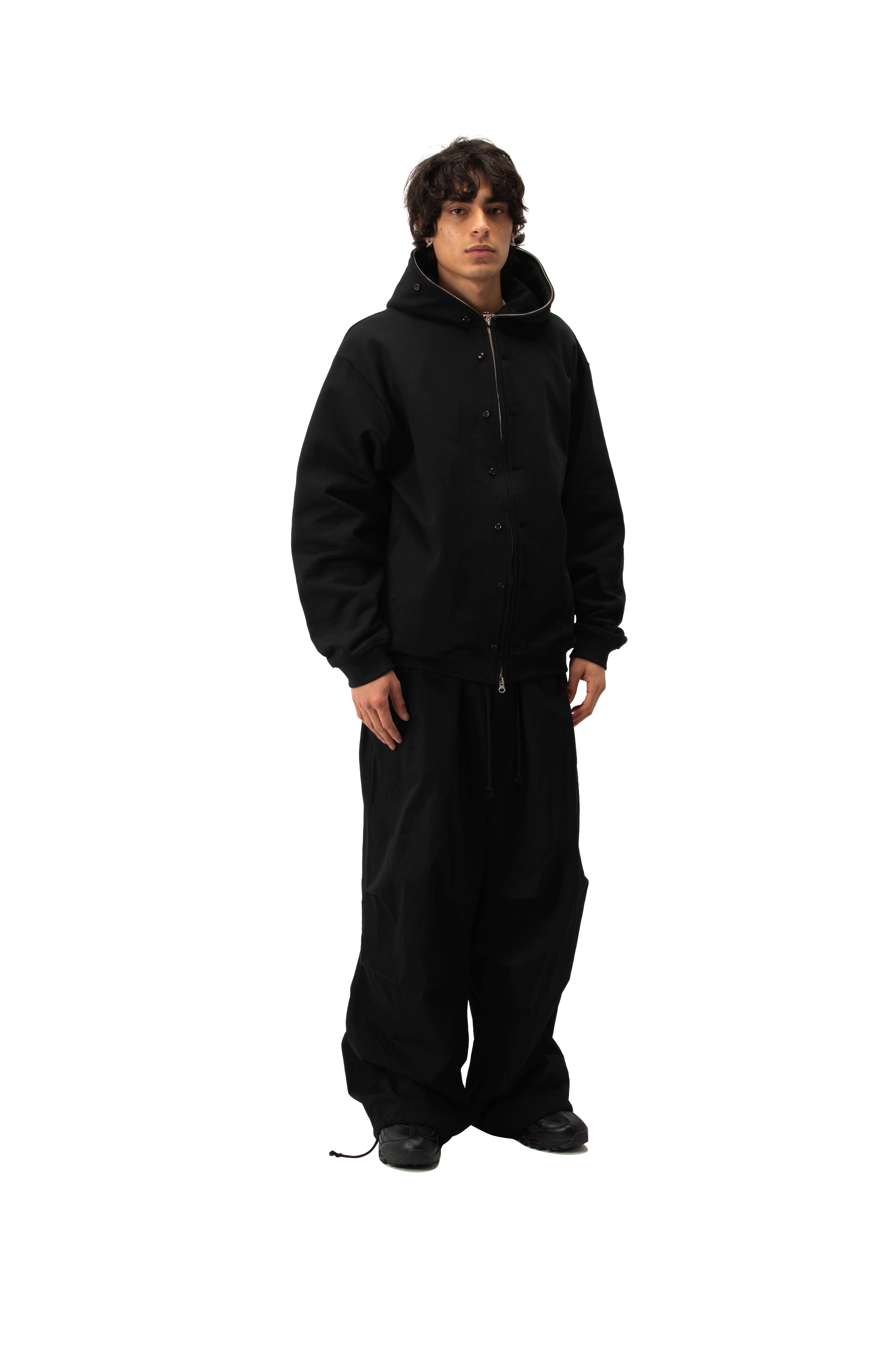 Button Up Zip-Up Sweatshirt