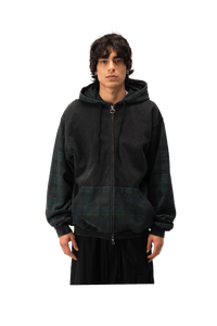 Patchwork Zip-Up Hoodie.