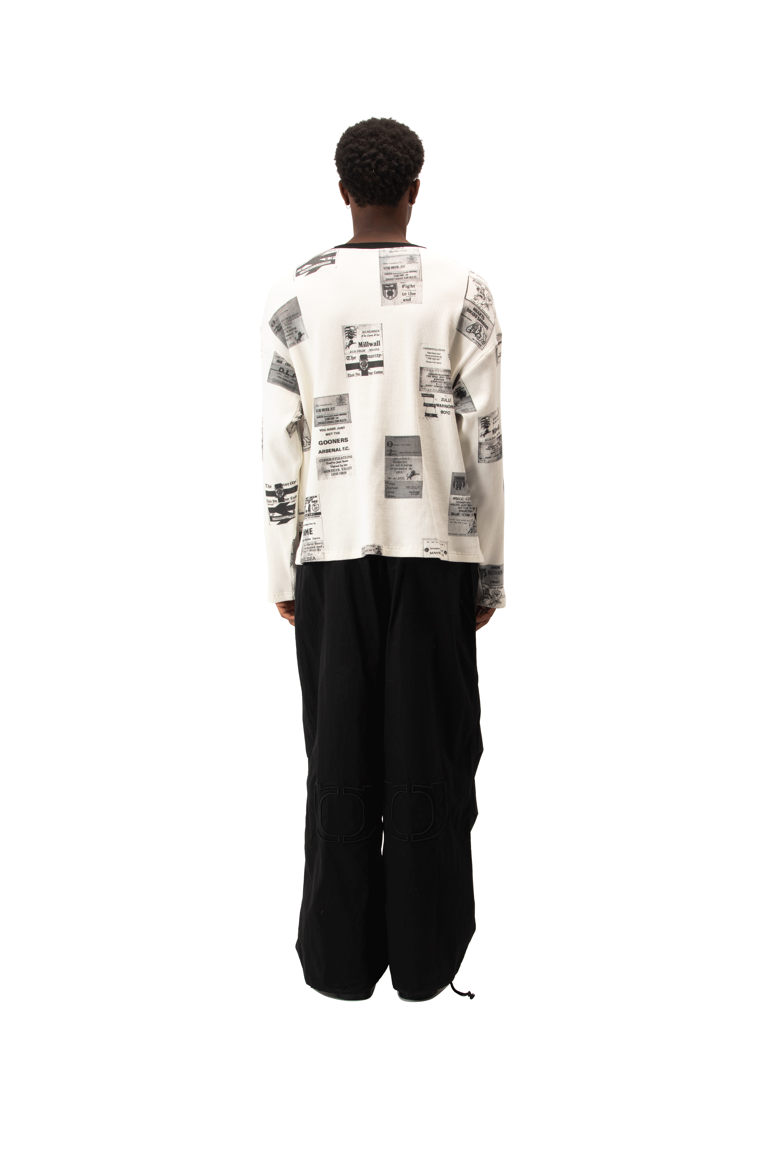 Business Card Allover Print Waffle Top