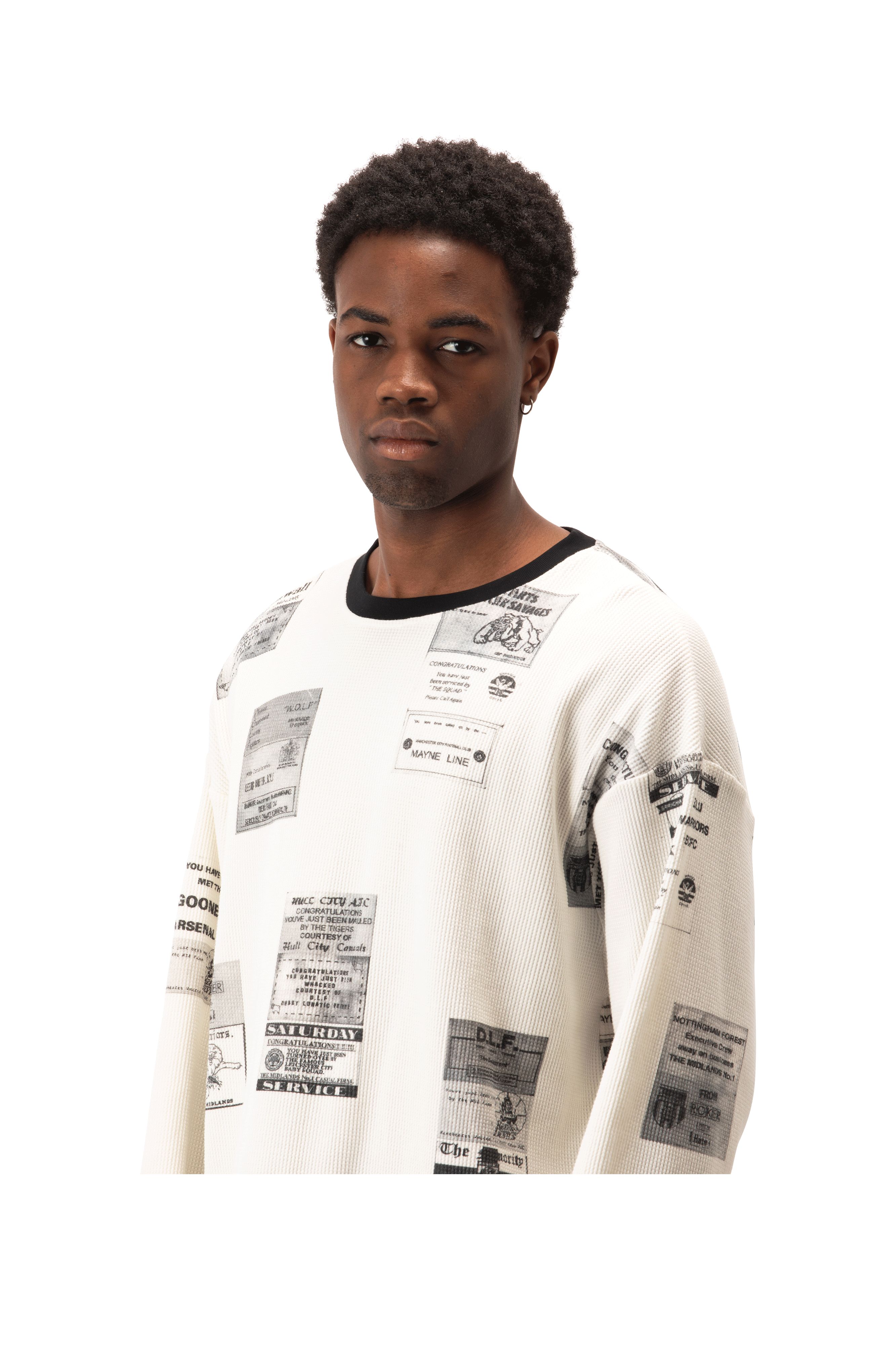 Business Card Allover Print Waffle Top