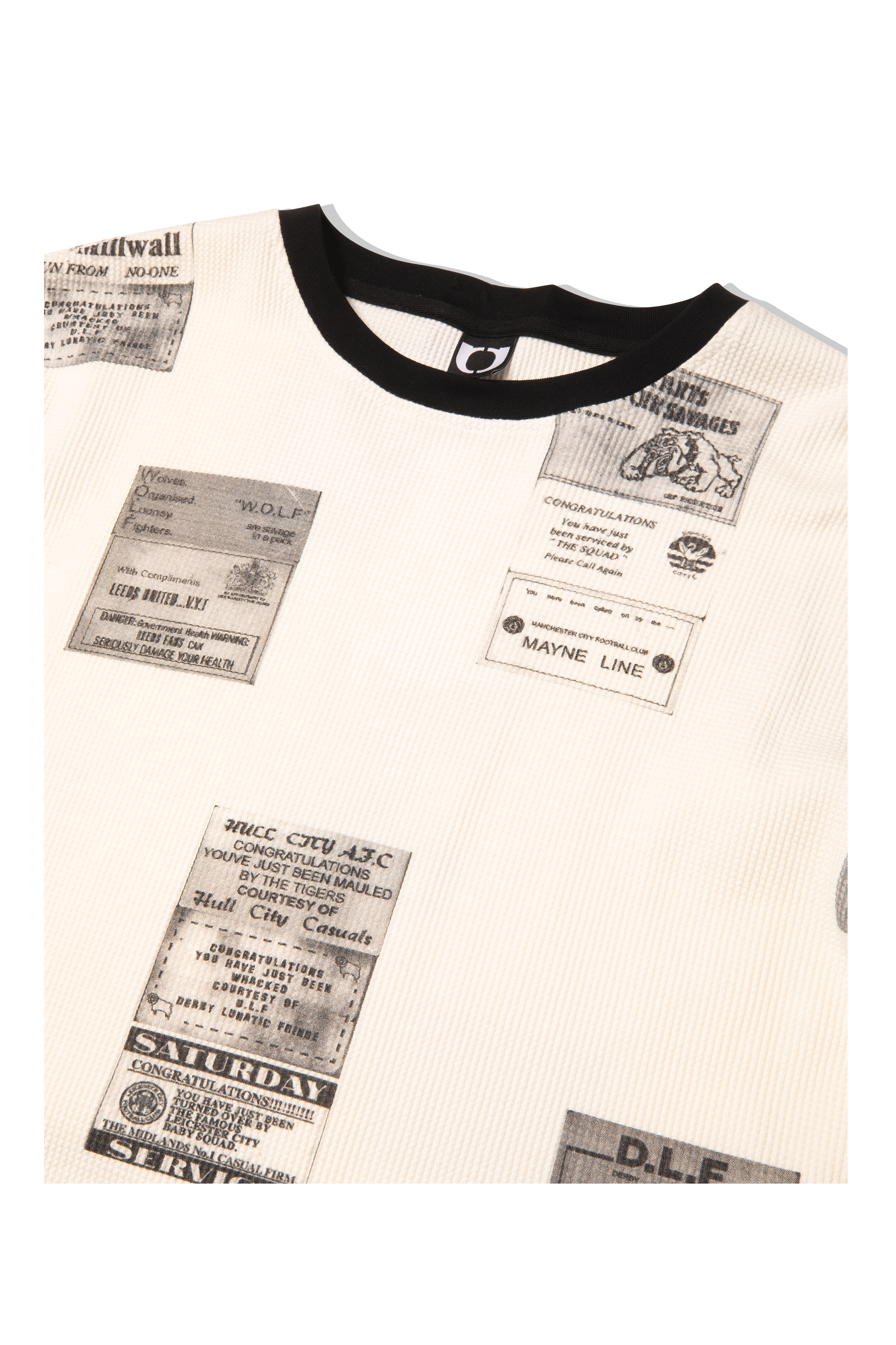 Business Card Allover Print Waffle Top.