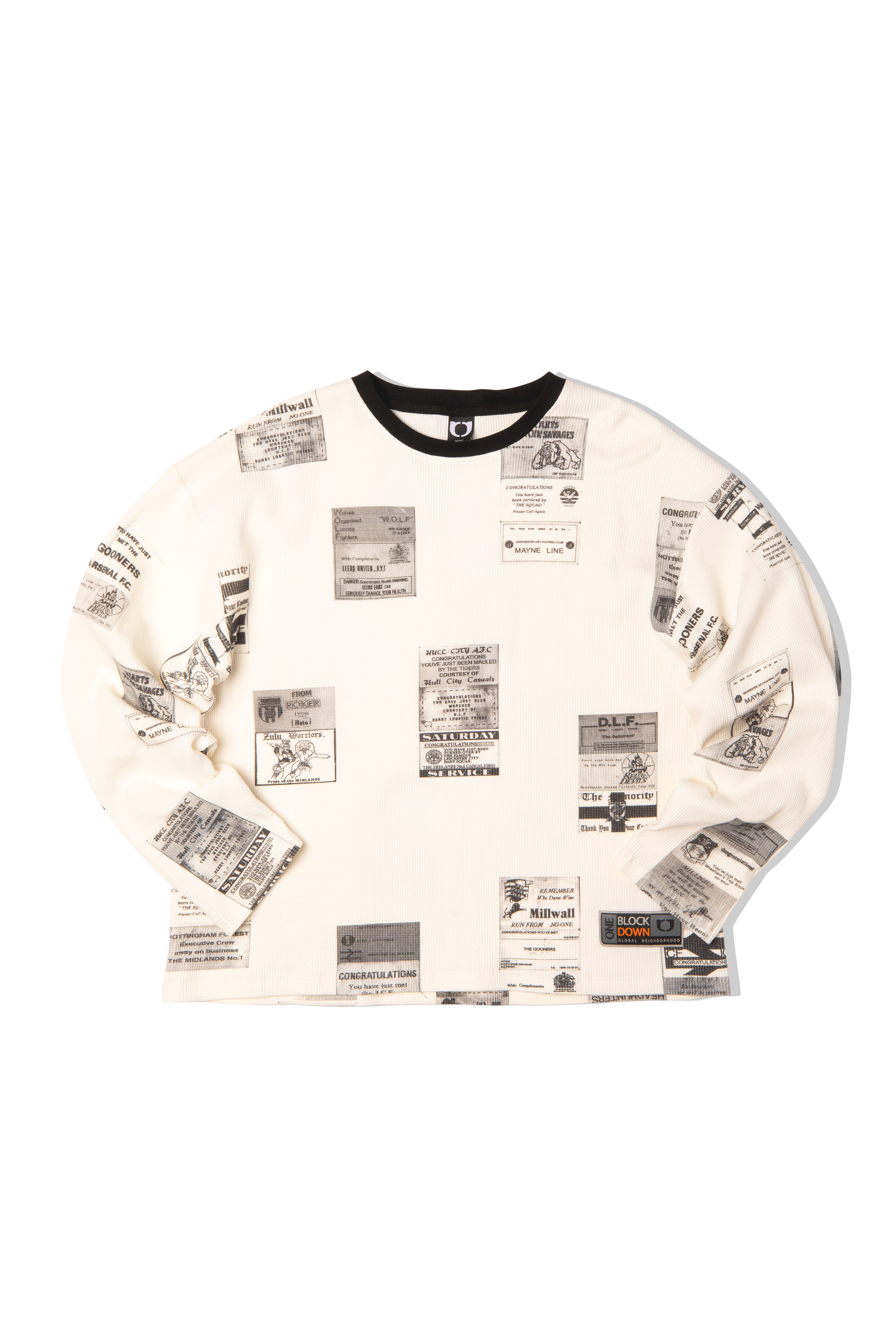 Business Card Allover Print Waffle Top