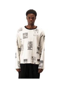 Business Card Allover Print Waffle Top