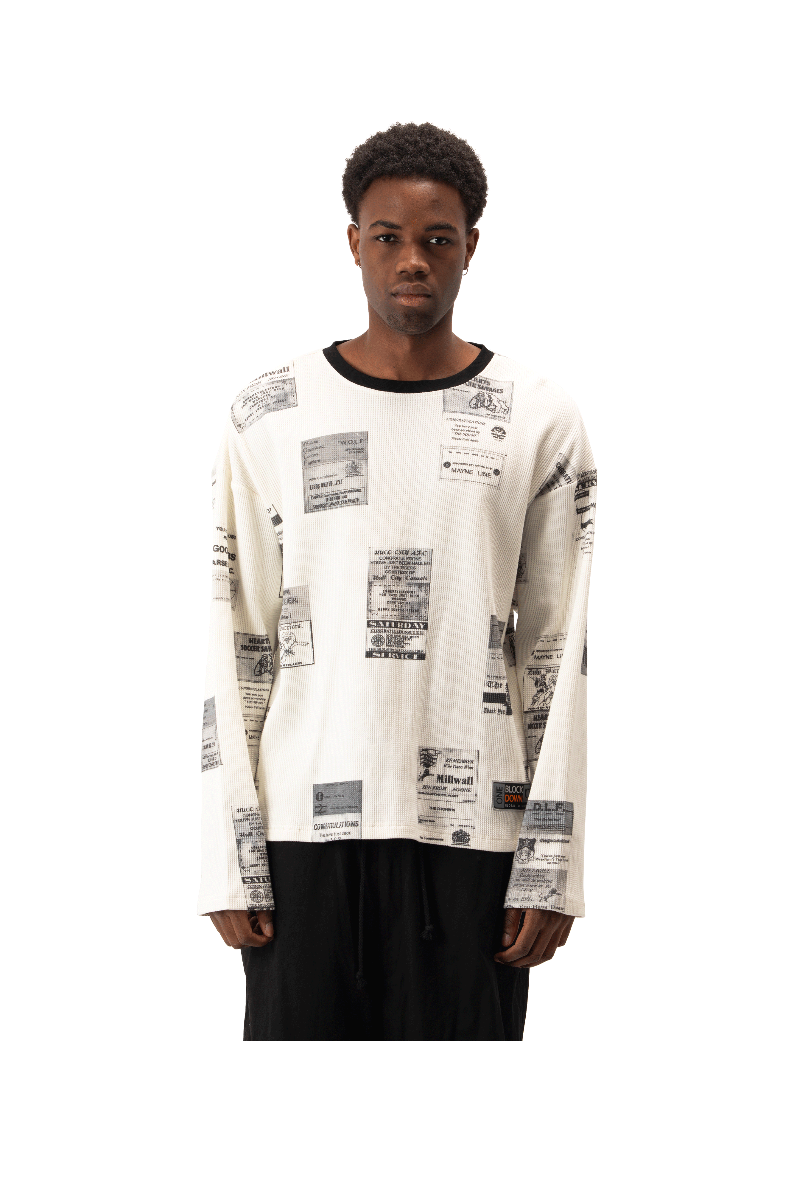 Business Card Allover Print Waffle Top