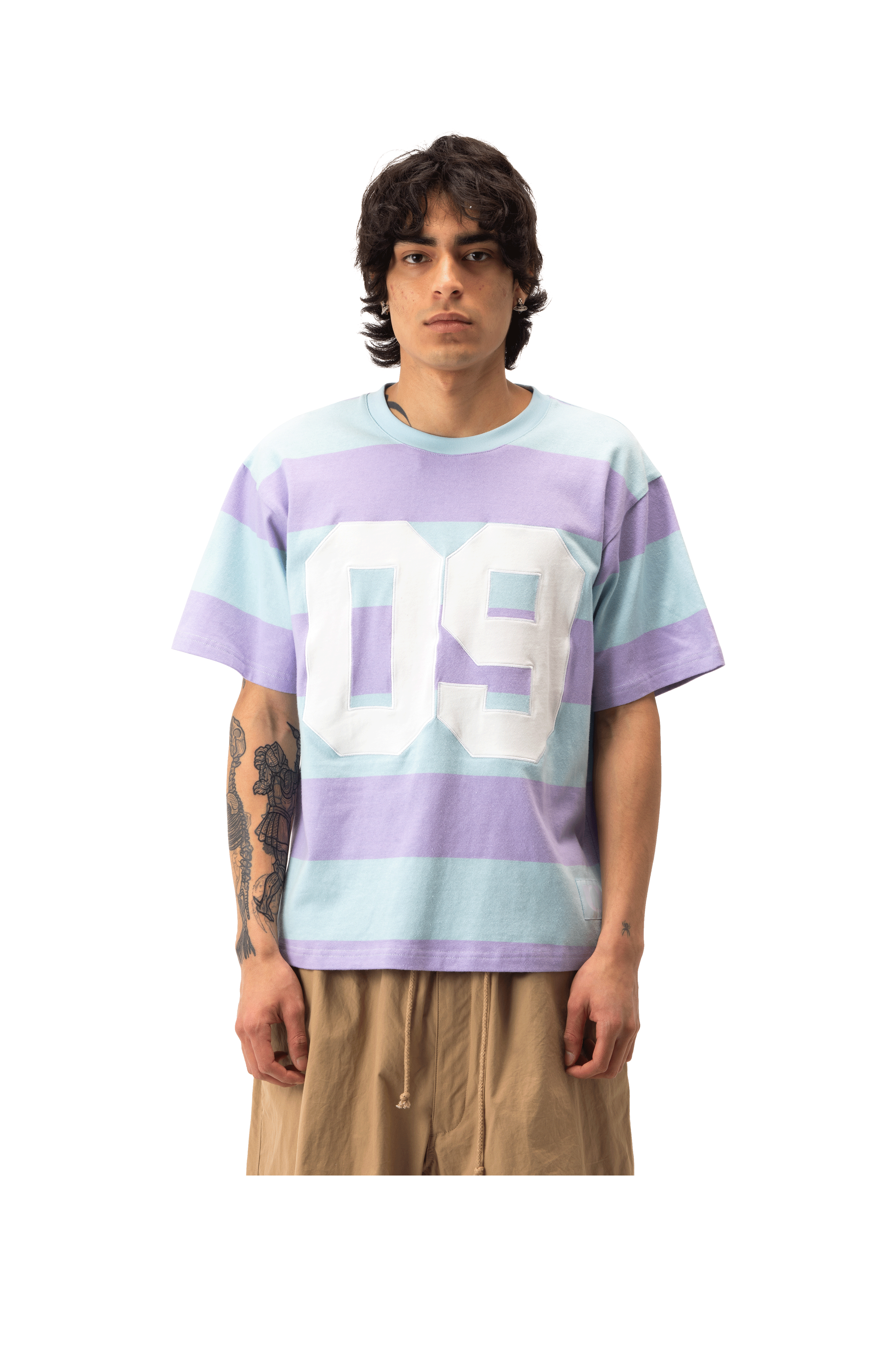 Striped "09" Tee.