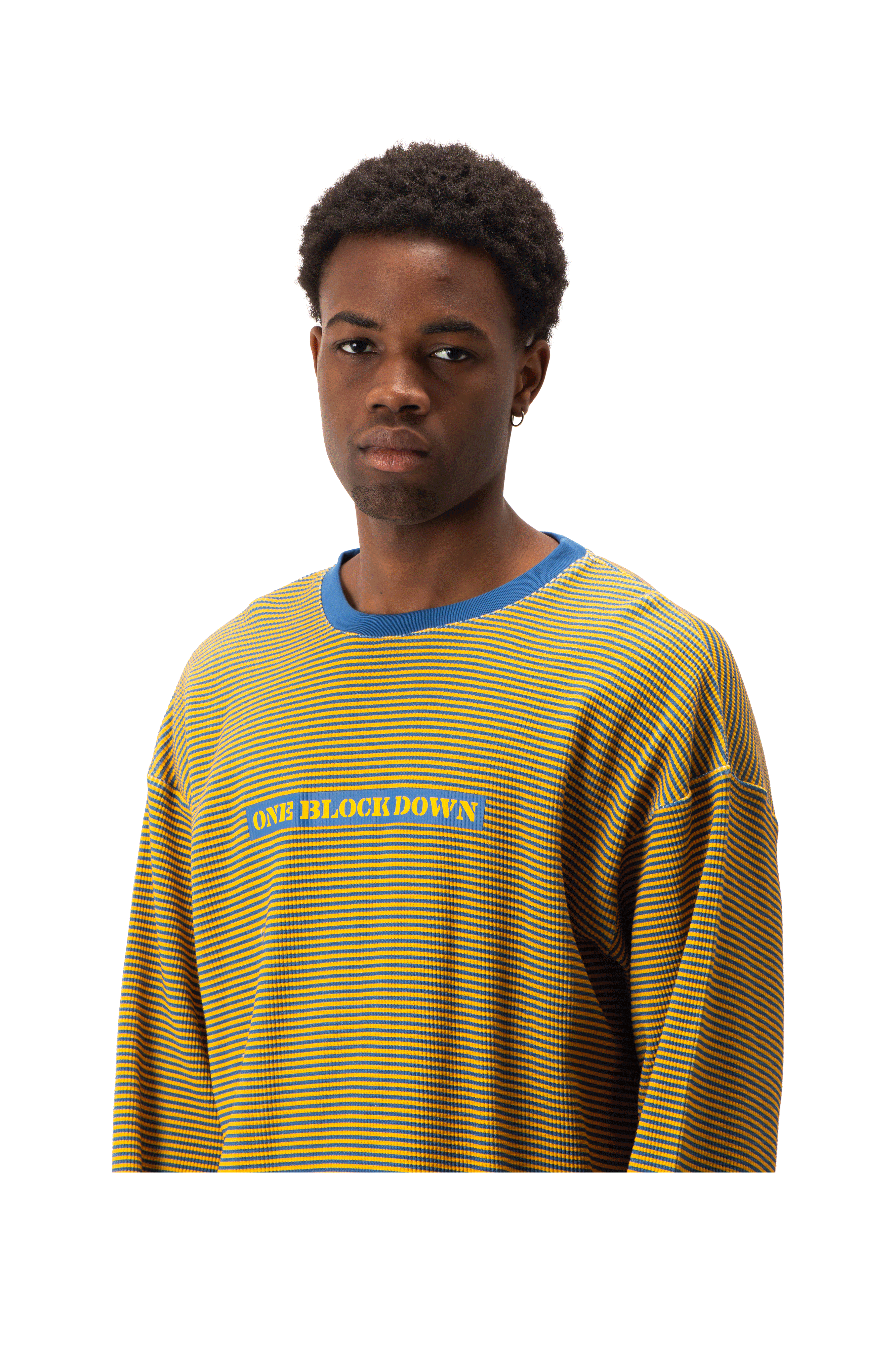 Stripe Waffle Longsleeve Top