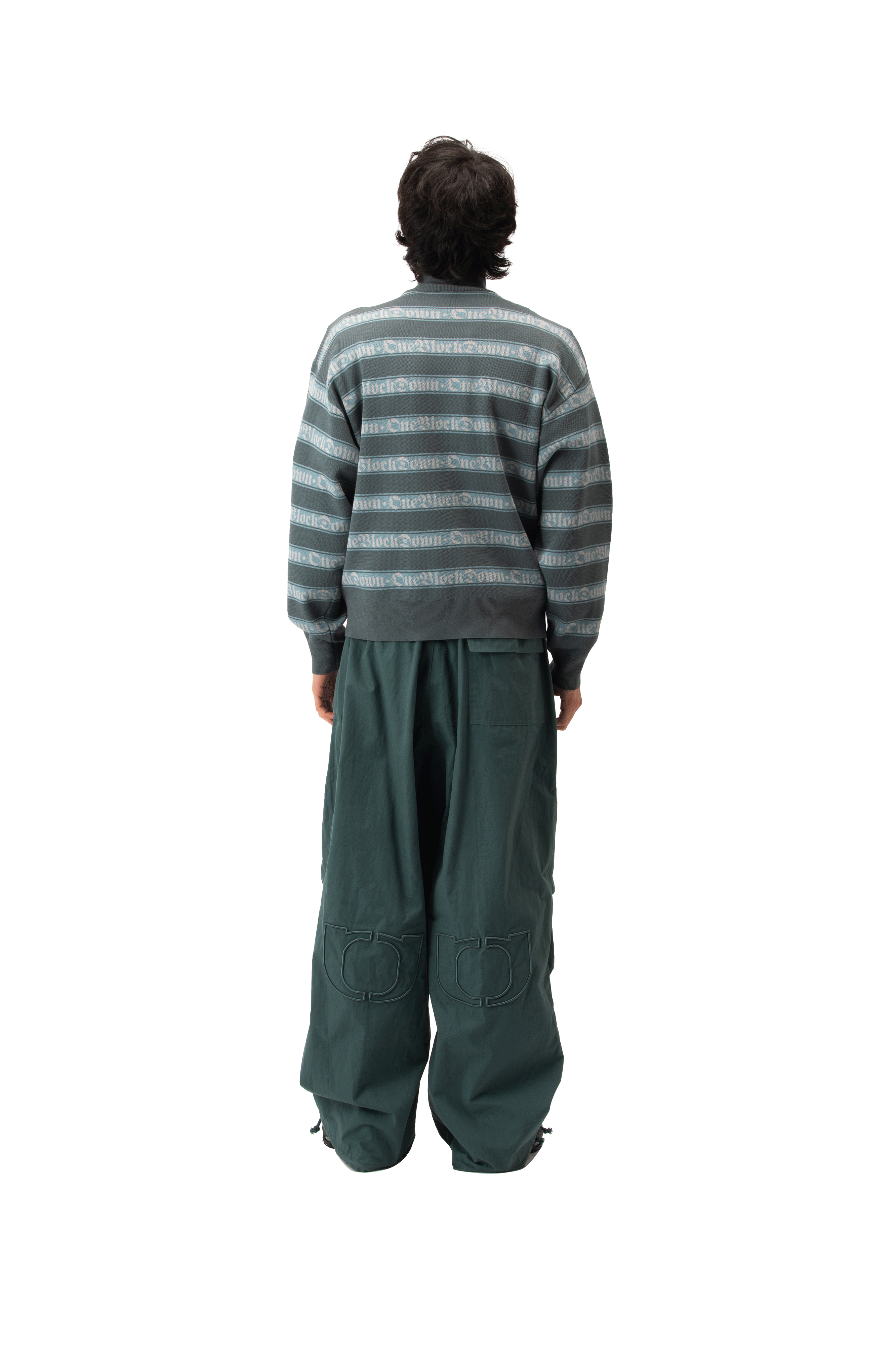 Jacquard Logo Stripe Zip-Up Knitted Jacket