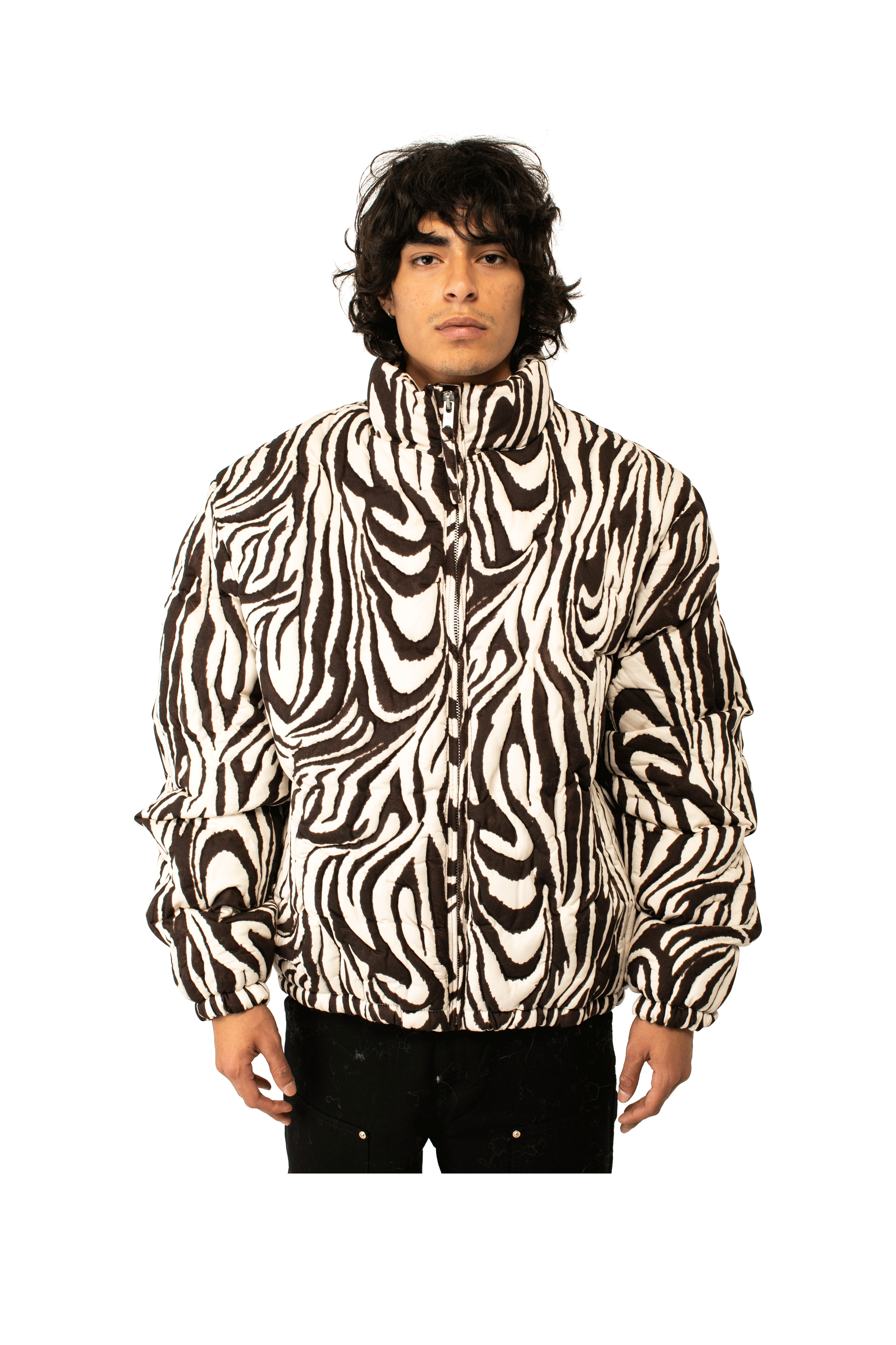 Zebra Quilted Puffer Woven