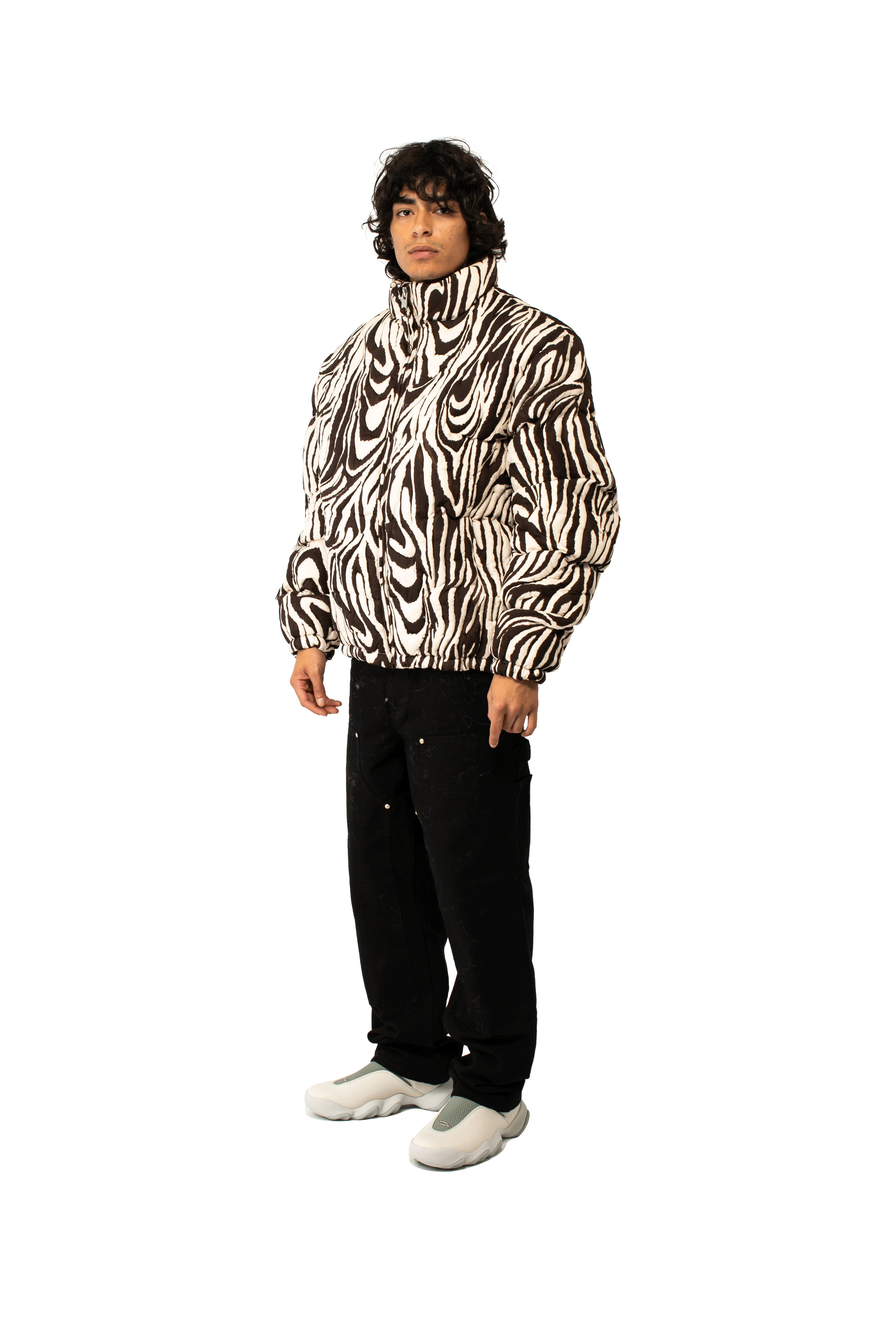 Zebra Quilted Puffer Woven