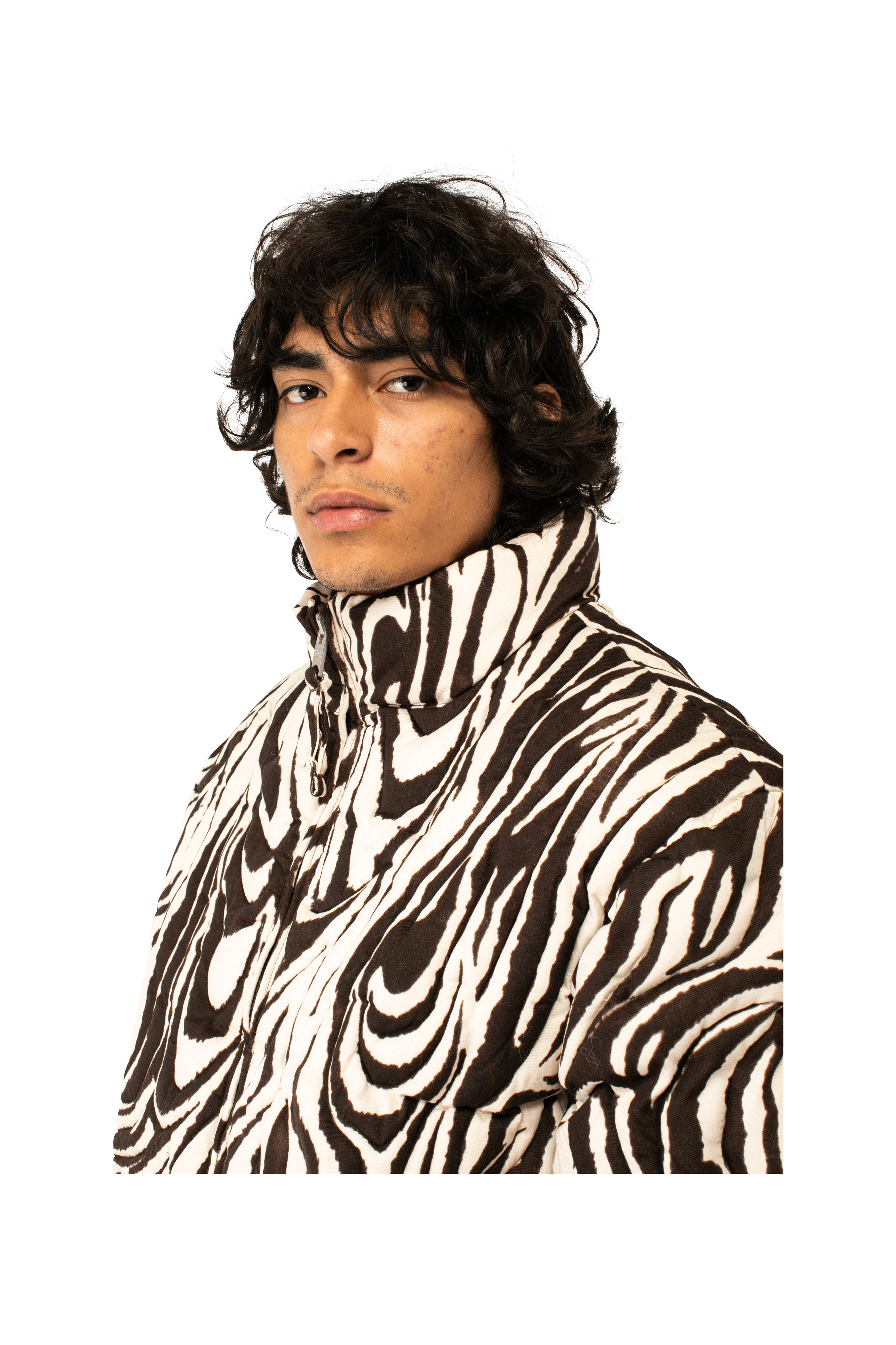 Zebra Quilted Puffer Woven