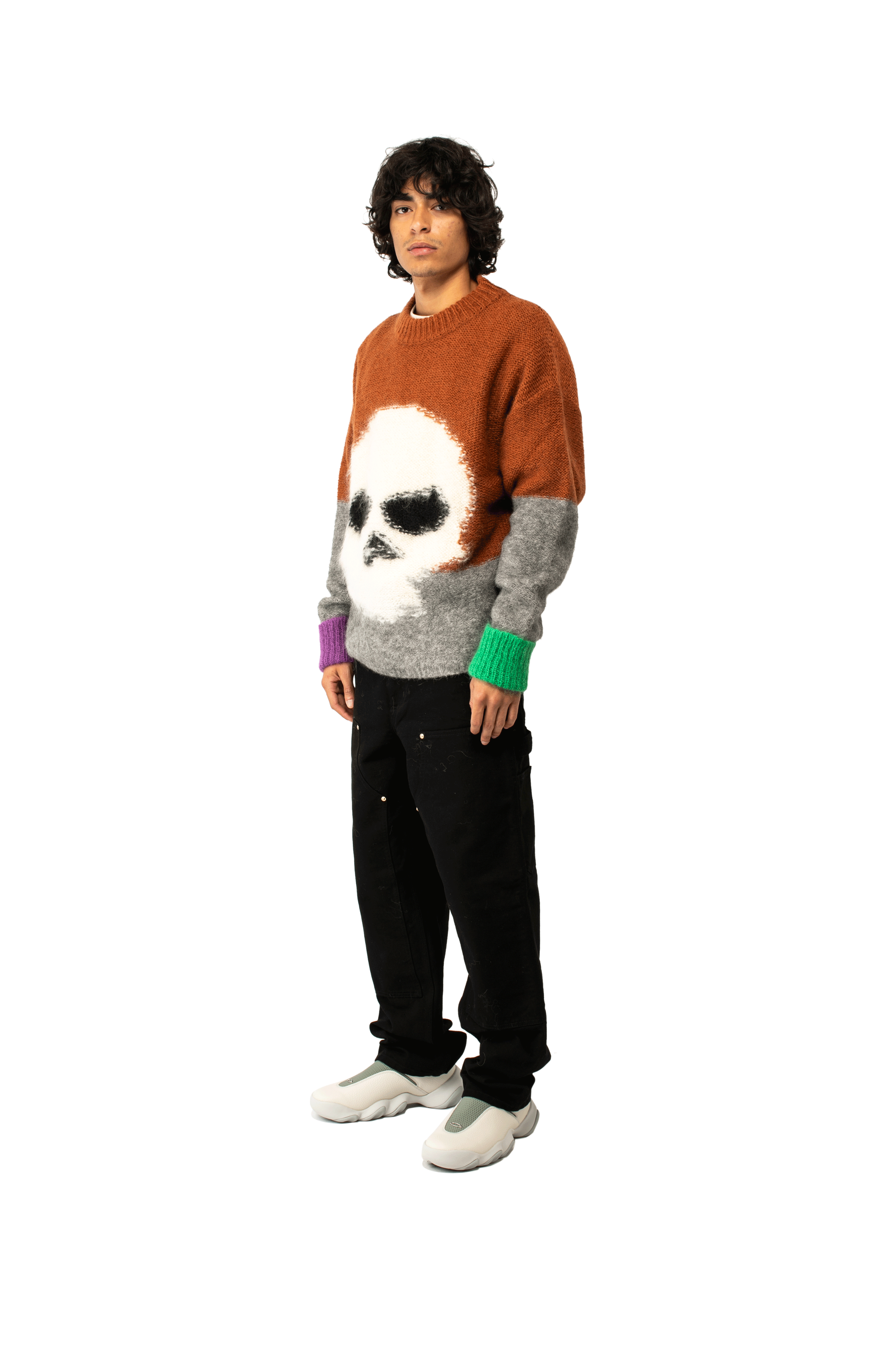 Mohair Skull Intarsia Sweater Knit