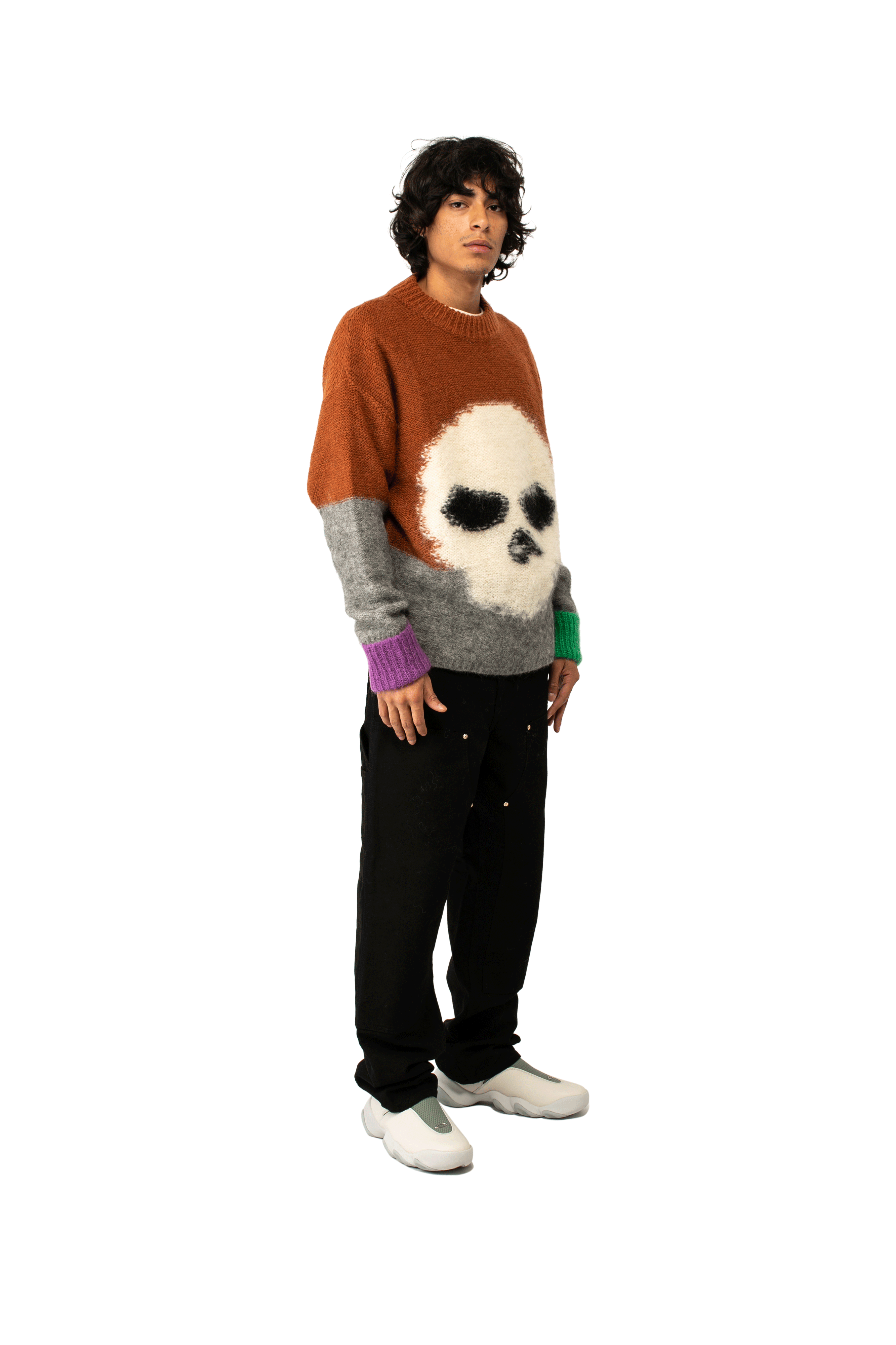 Mohair Skull Intarsia Sweater Knit