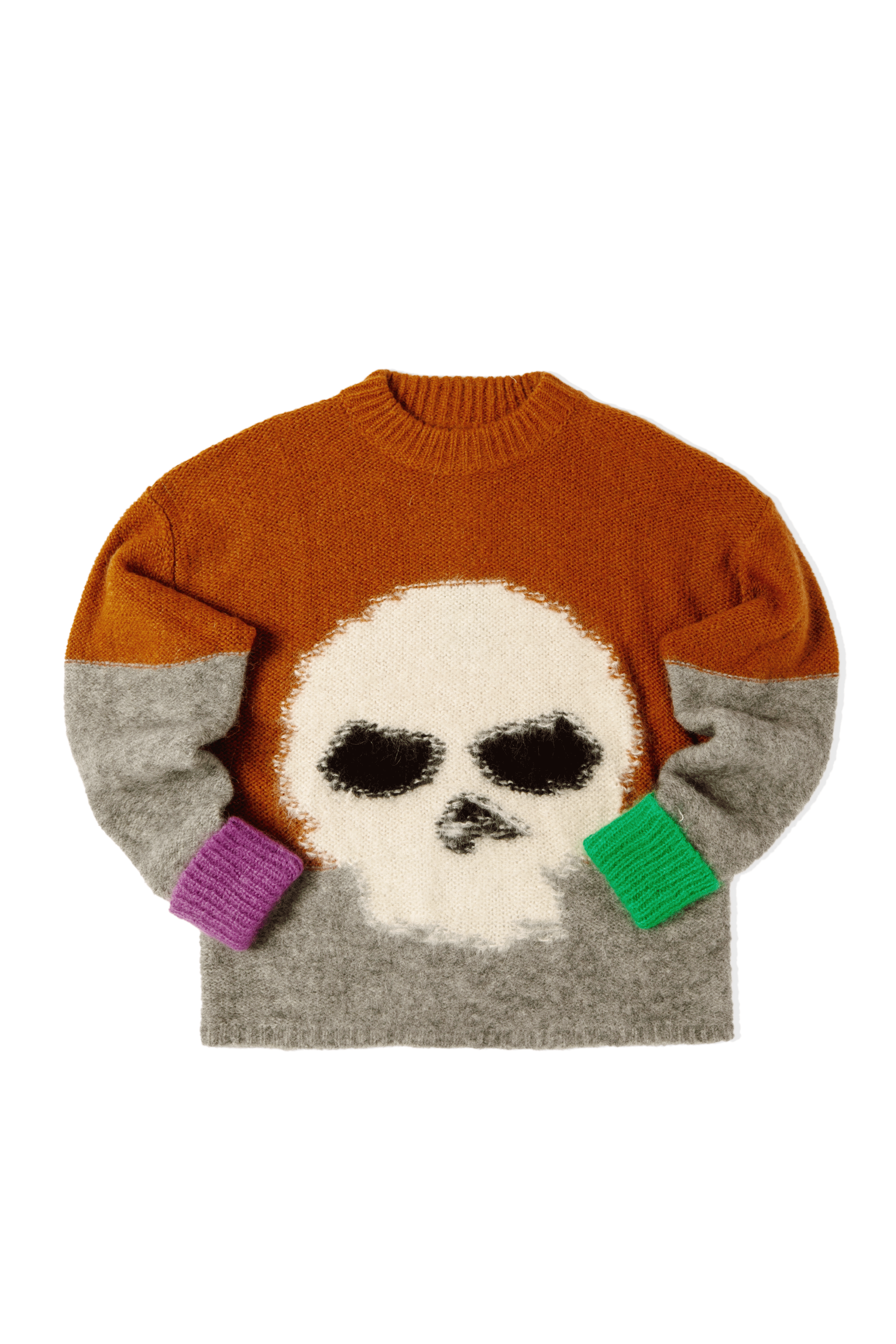 Mohair Skull Intarsia Sweater Knit