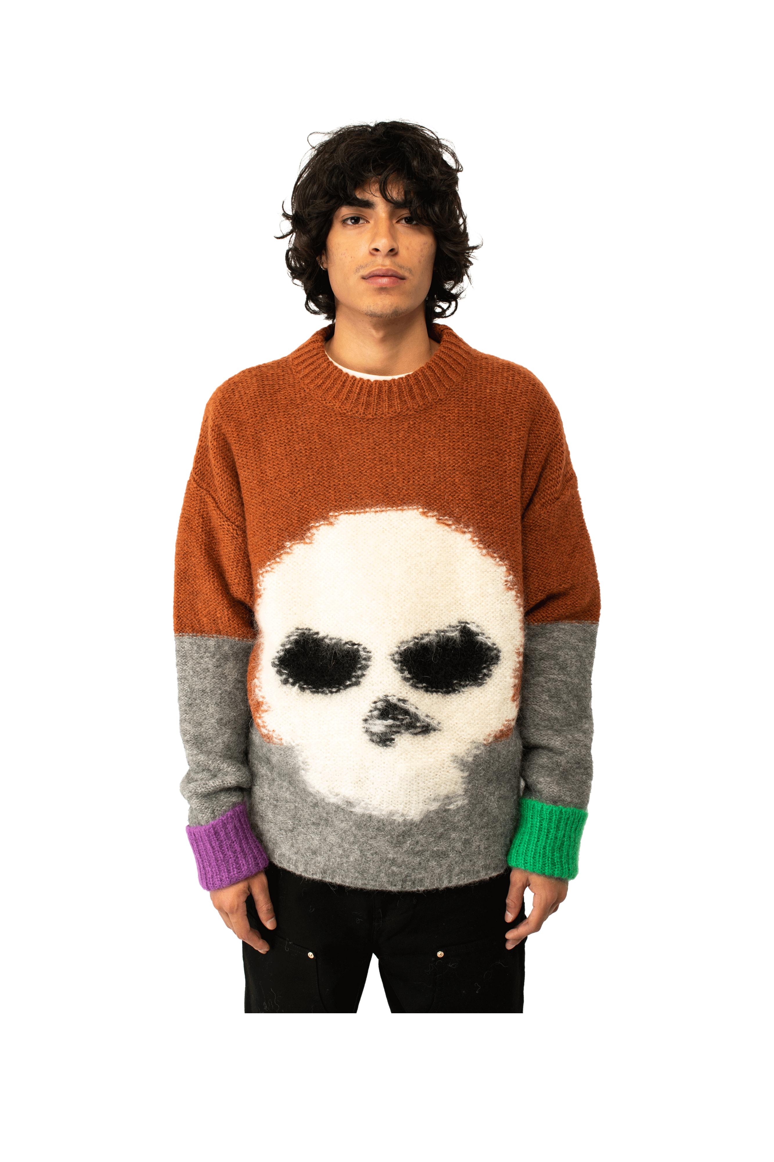 Mohair Skull Intarsia Sweater Knit