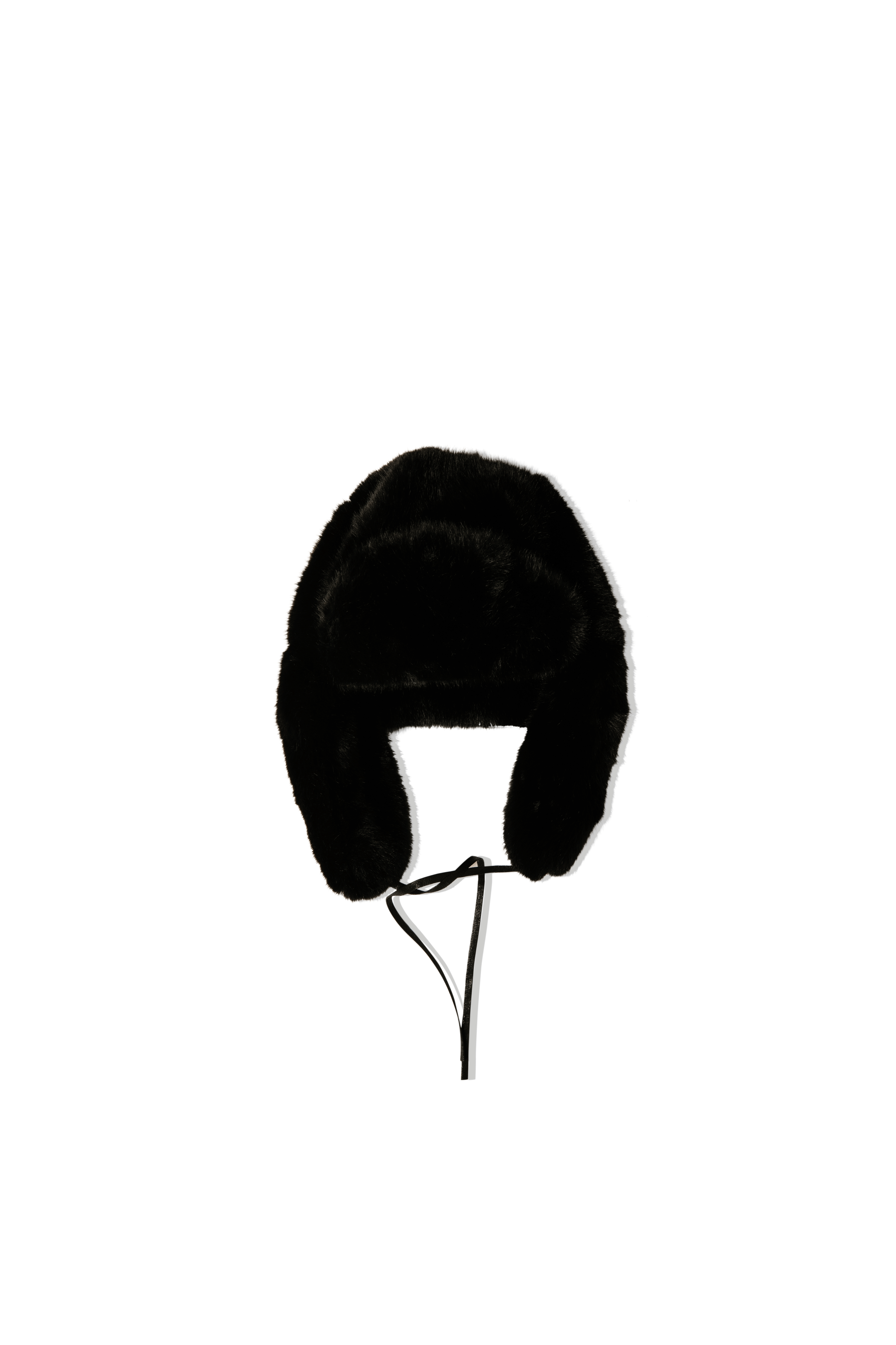 Black Faux Fur Trapper Hat