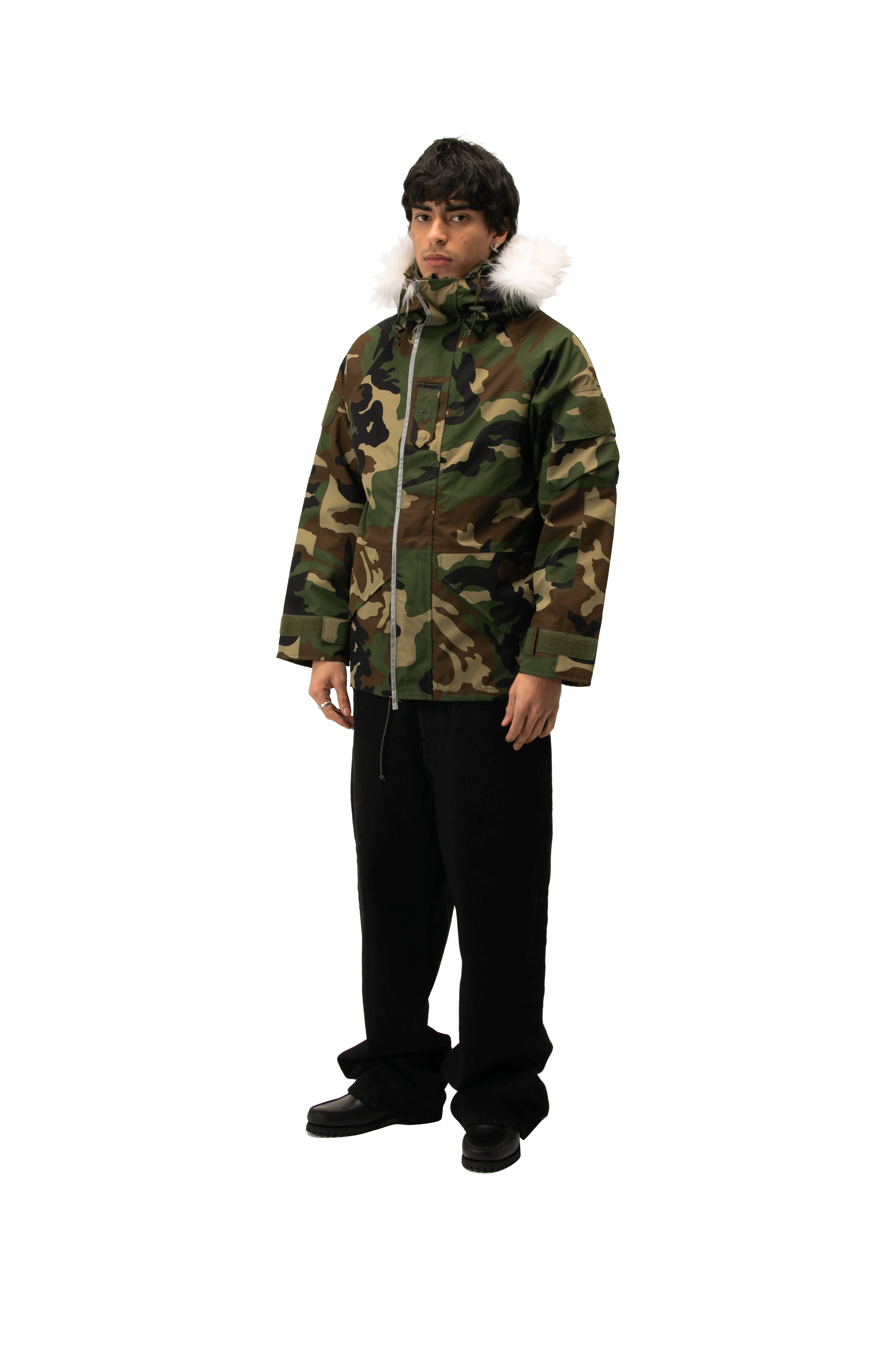 Woodland Camo Link Fur Parka