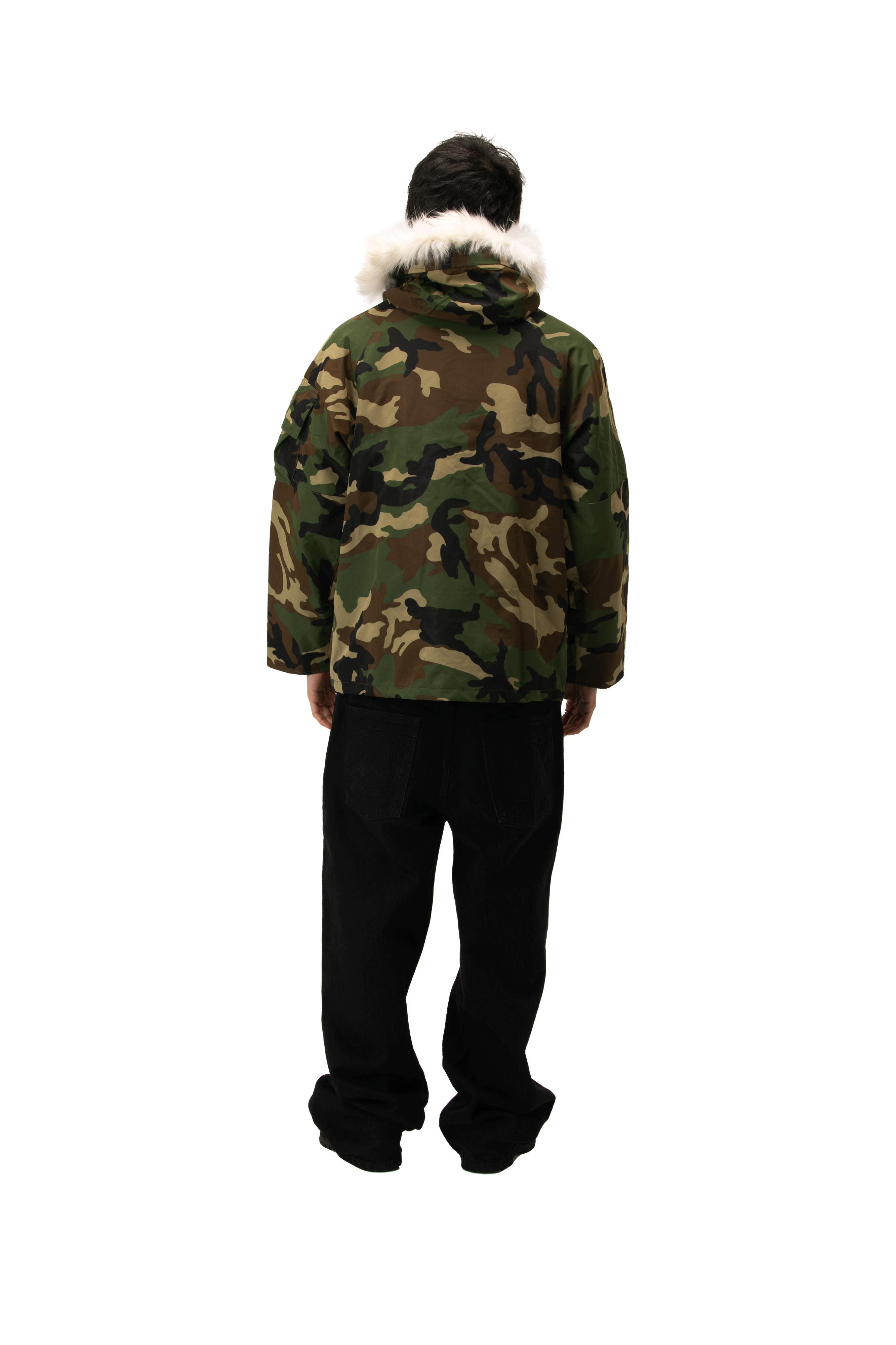 Woodland Camo Link Fur Parka