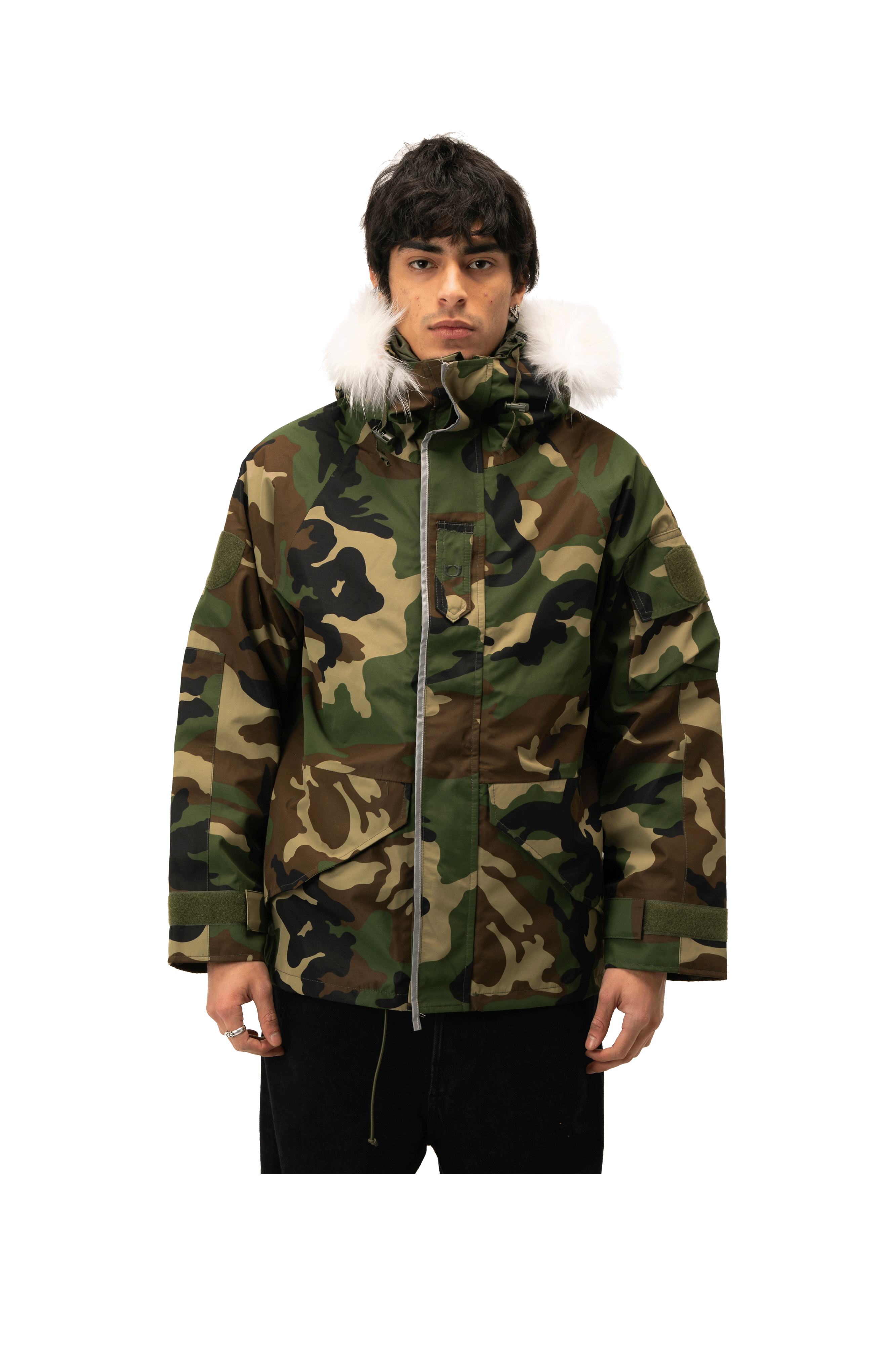 Woodland Camo Link Fur Parka