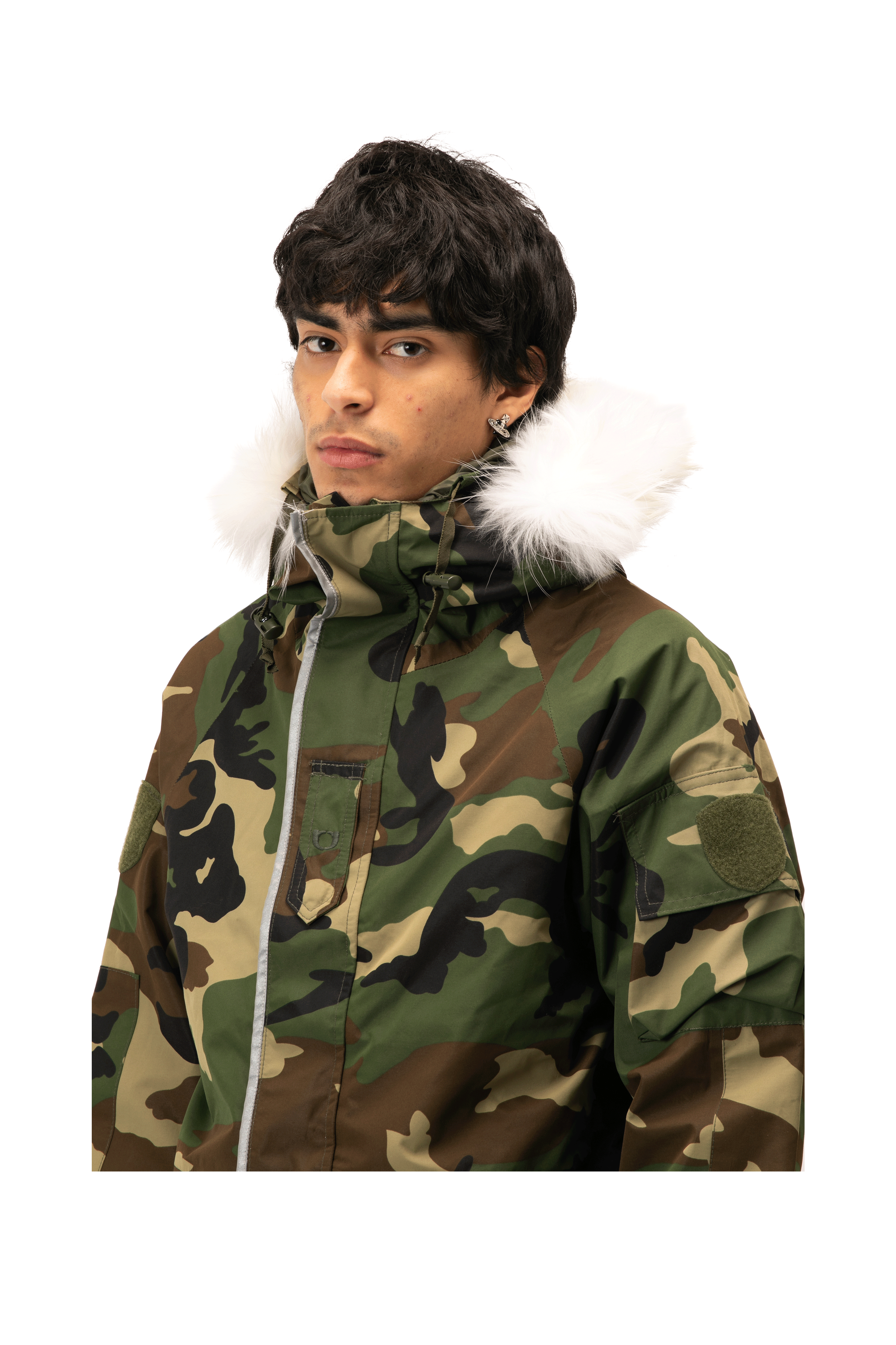 Woodland Camo Link Fur Parka