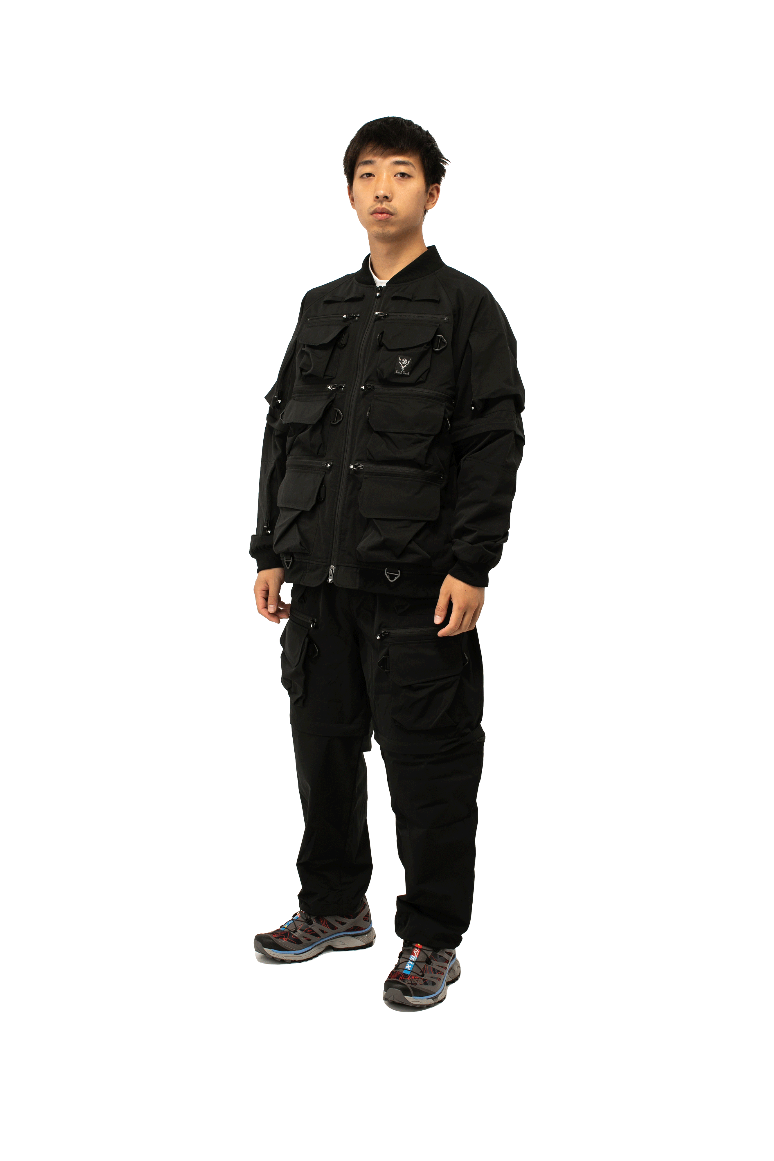 Twill Multi-Pocket Zipped 2Way Jacket