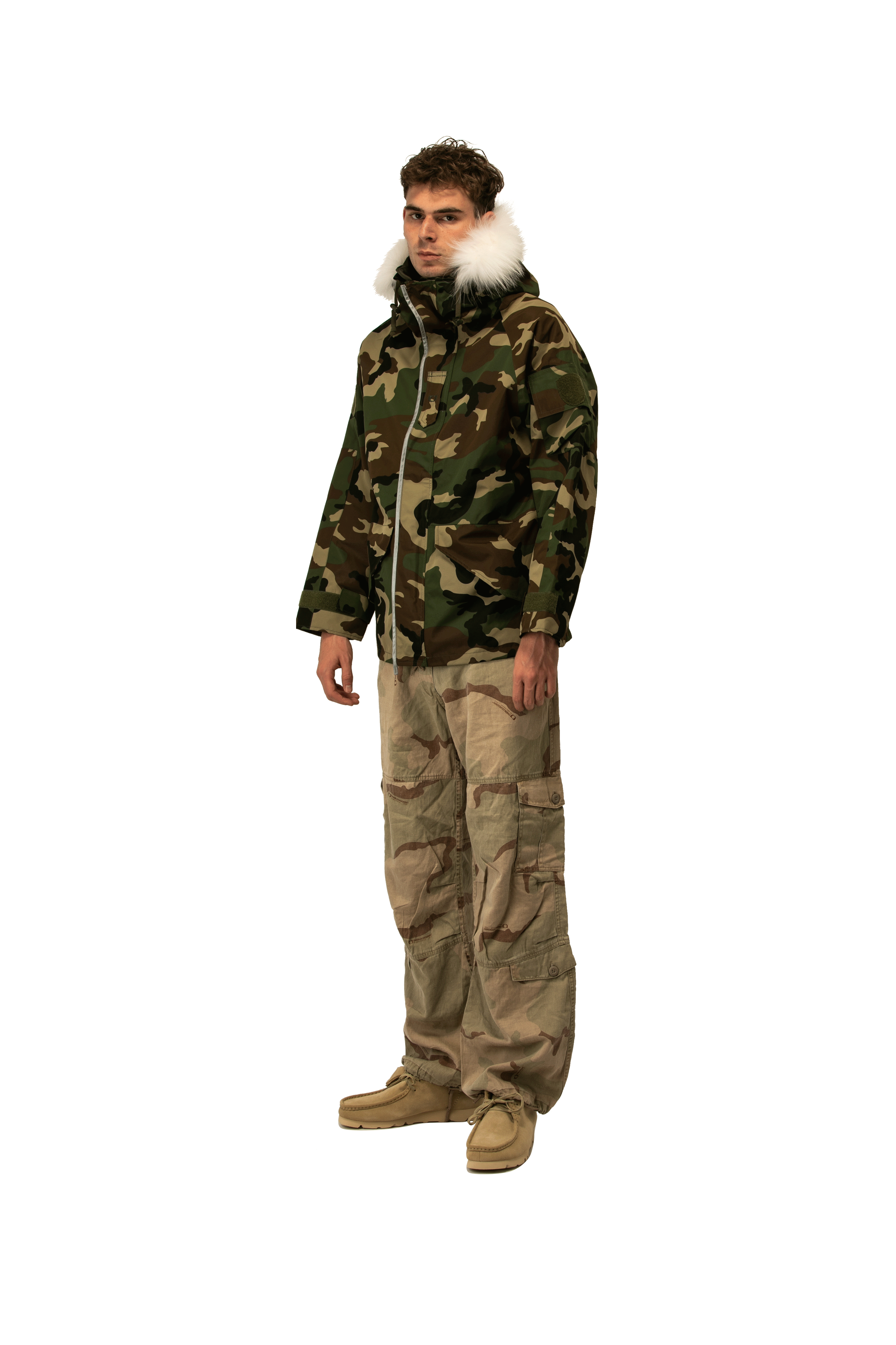 Woodland Camo Link Fur Parka