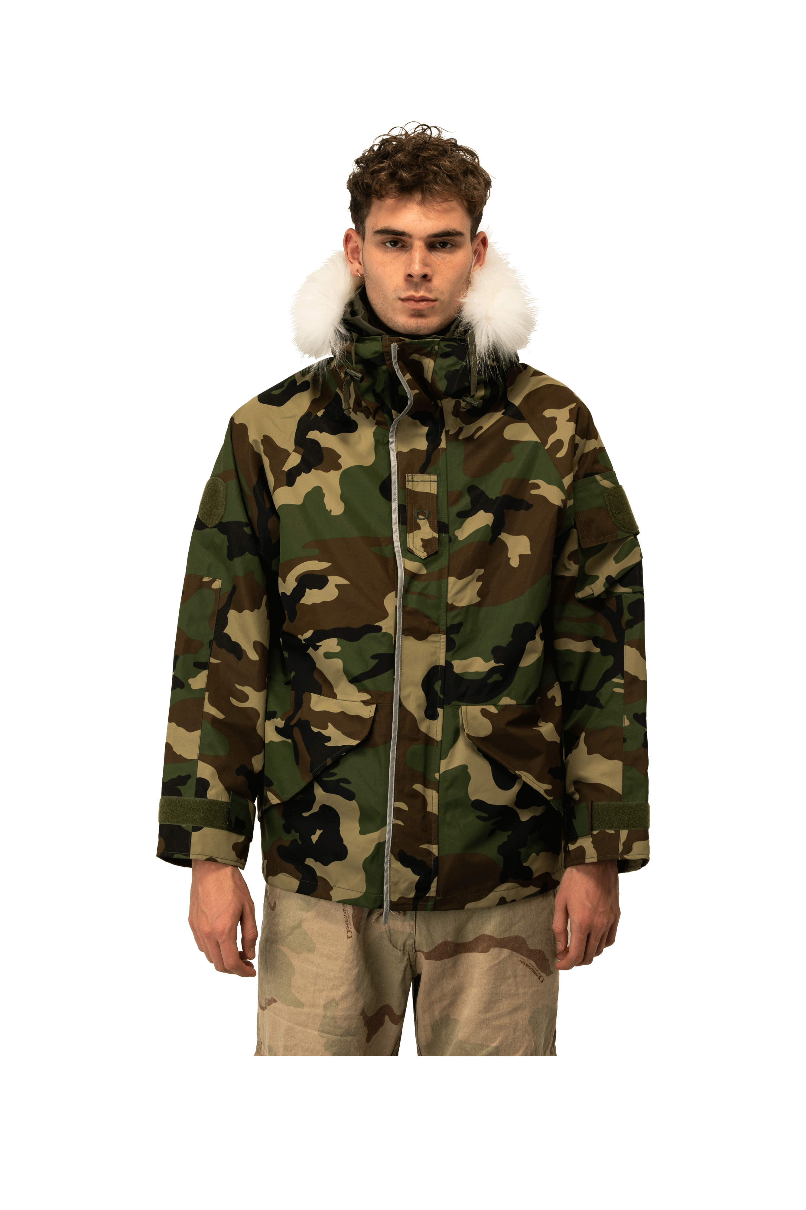 Woodland Camo Link Fur Parka