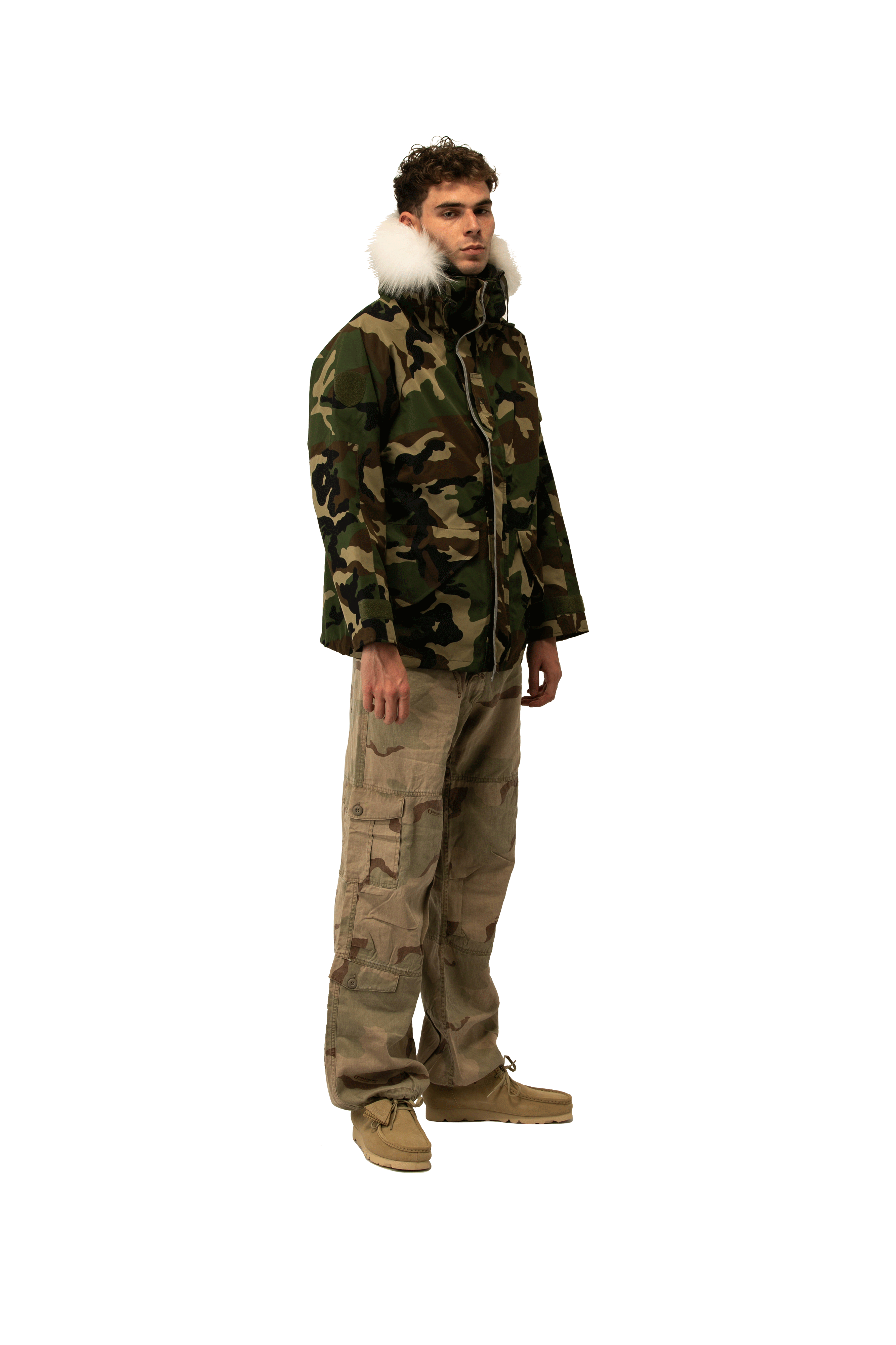 Woodland Camo Link Fur Parka