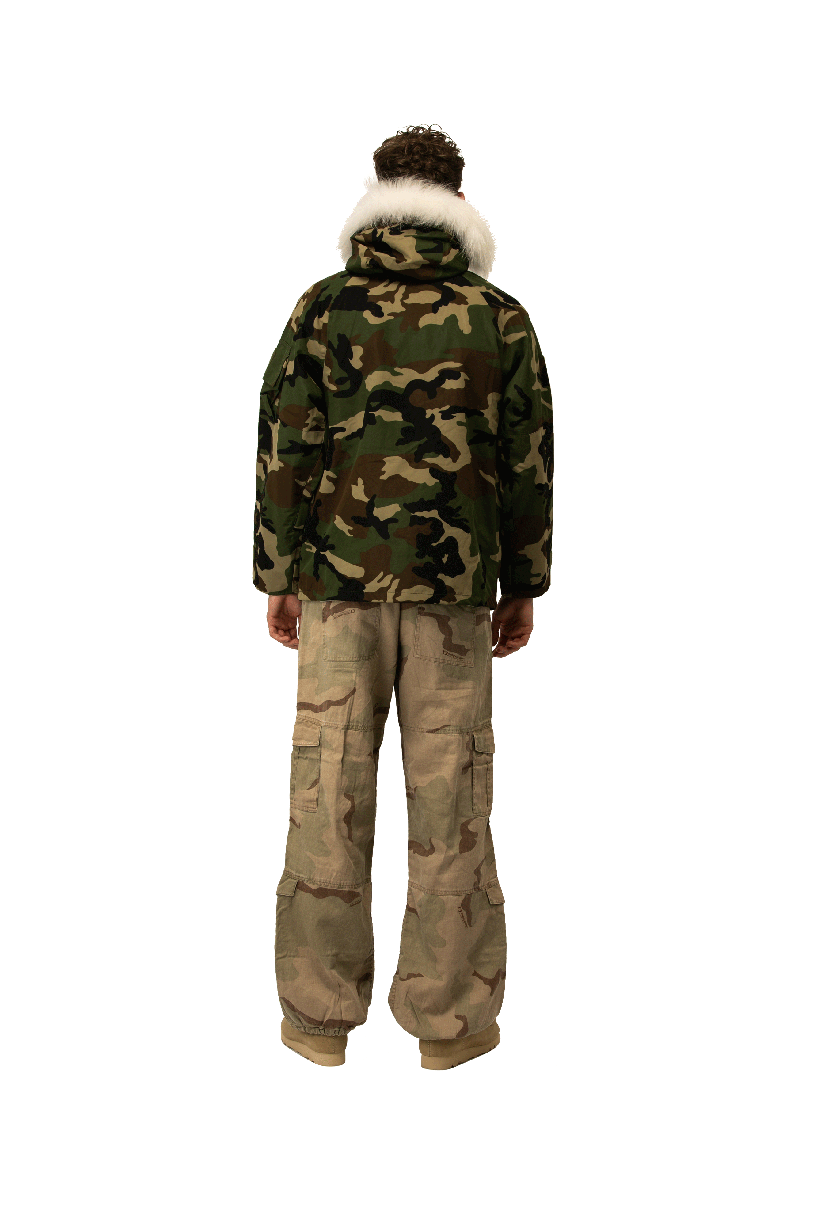 Woodland Camo Link Fur Parka