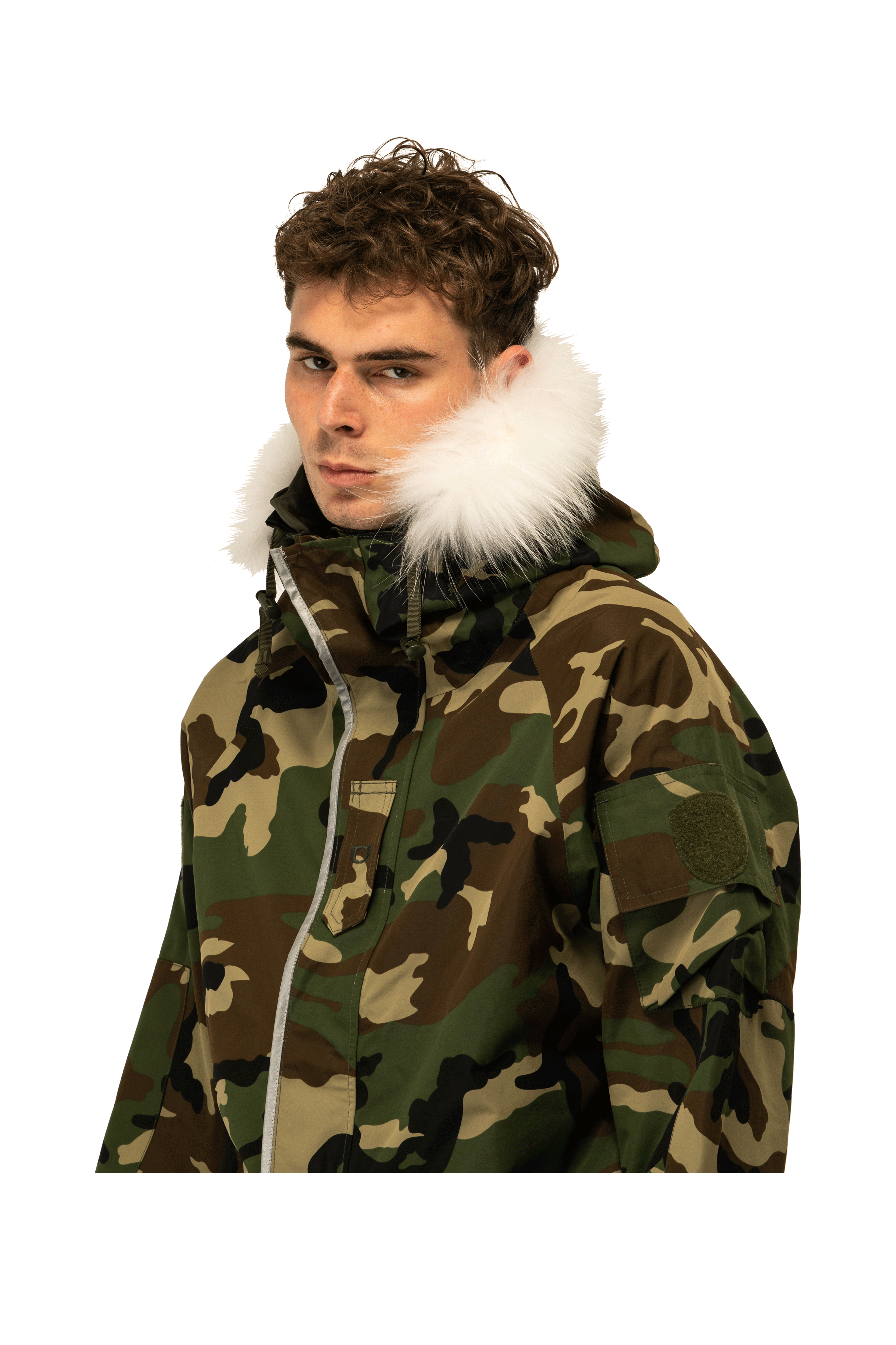 Woodland Camo Link Fur Parka