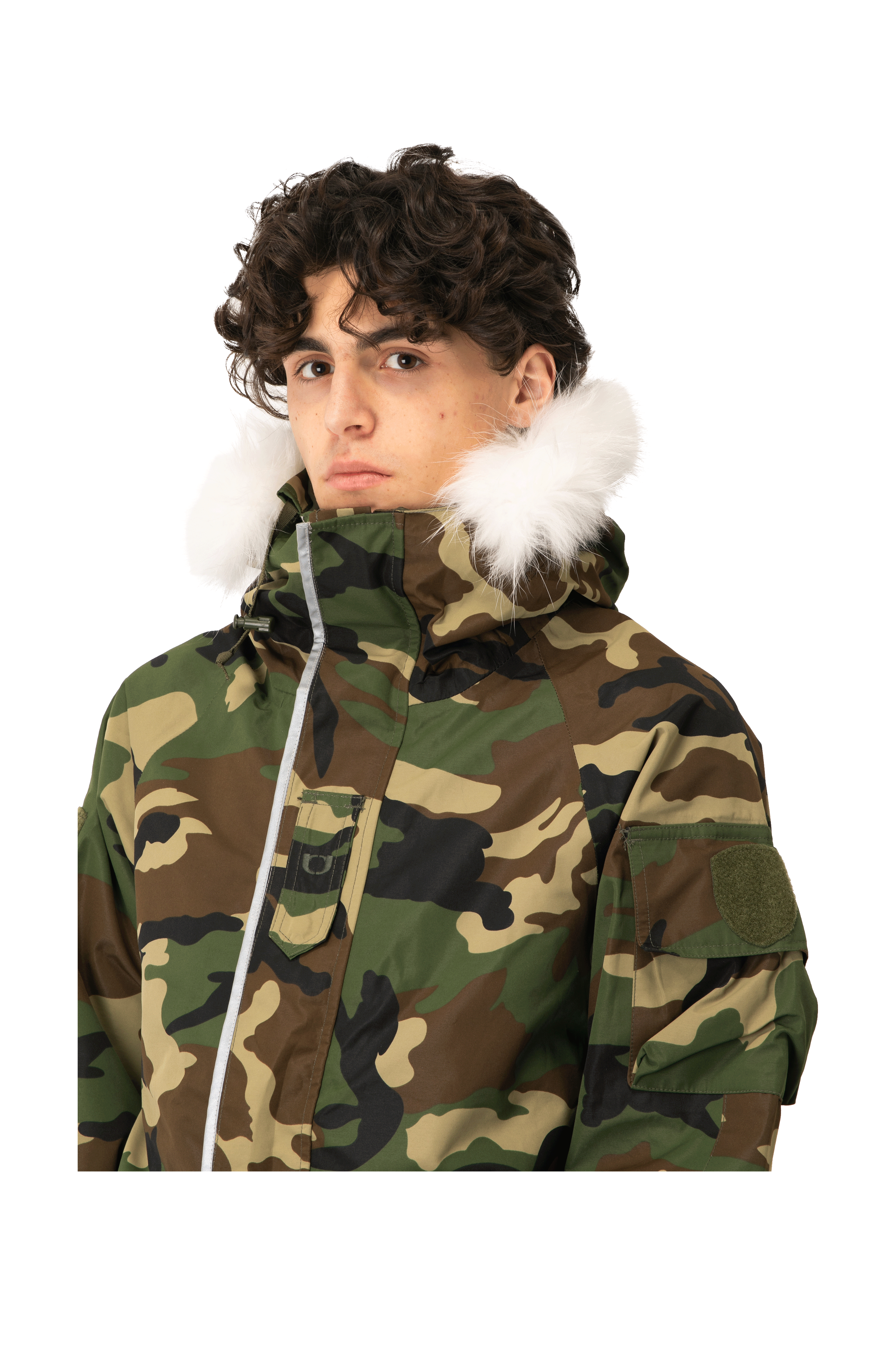 Woodland Camo Link Fur Parka