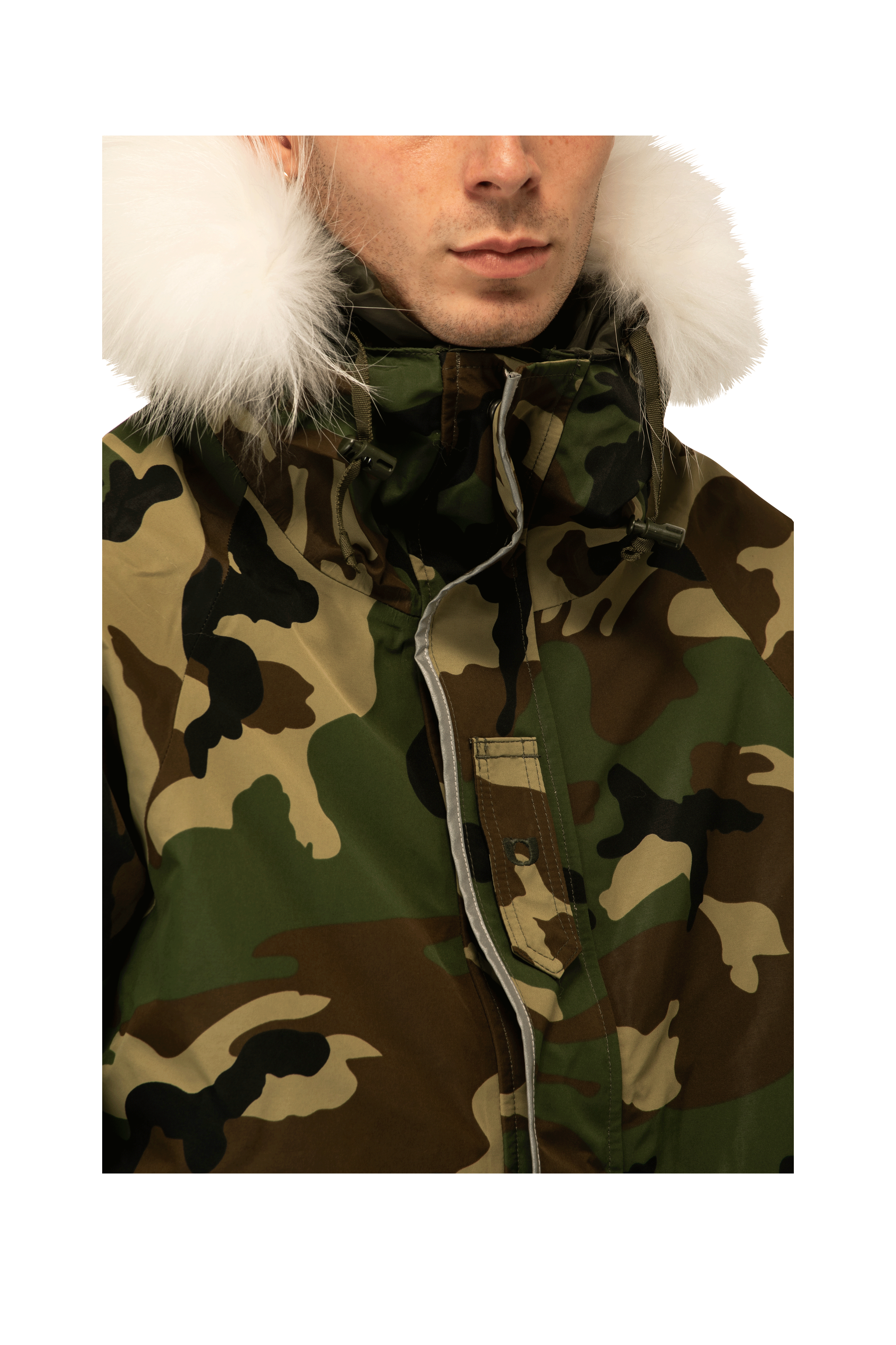 Woodland Camo Link Fur Parka