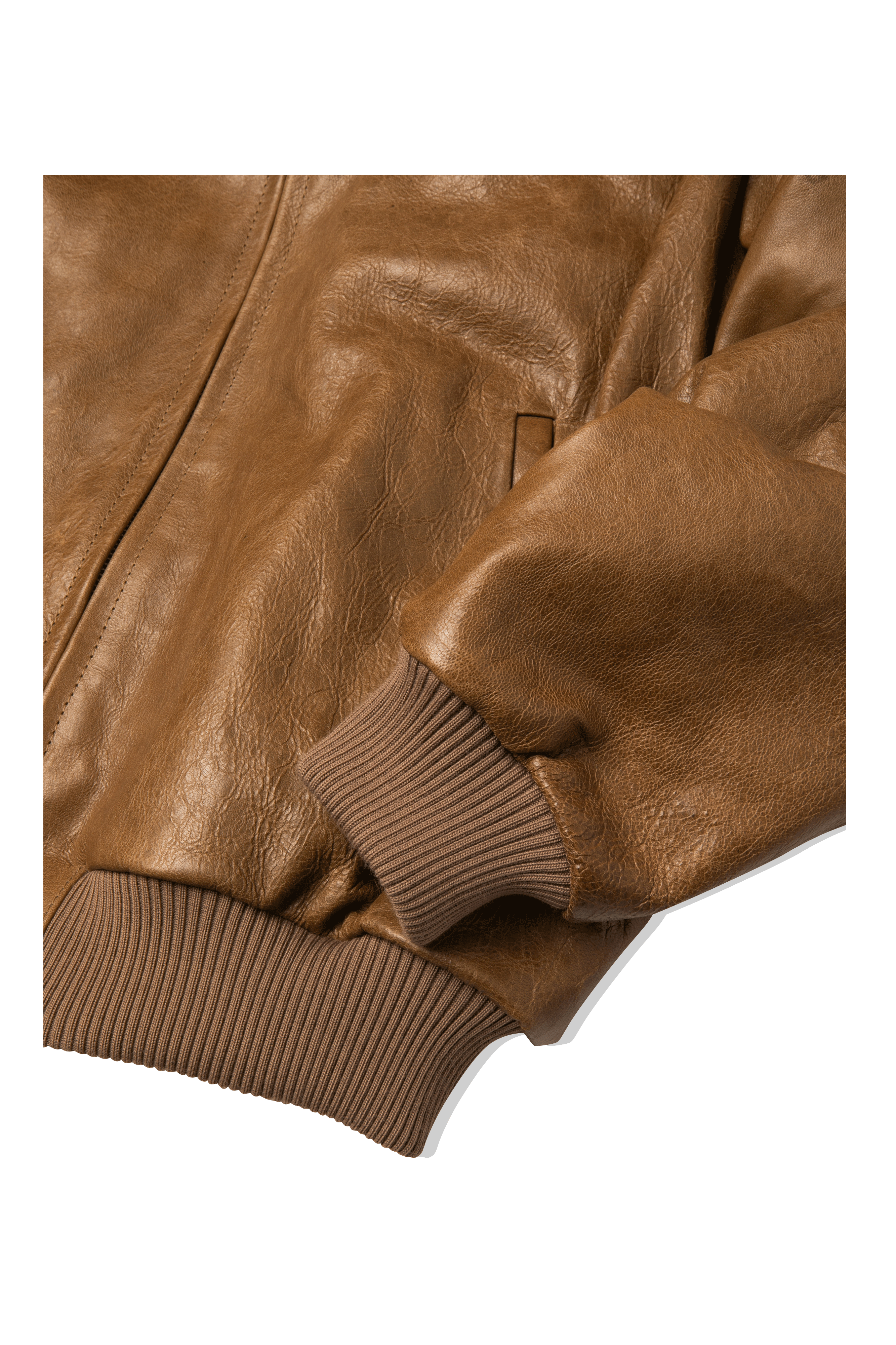 Pull-Up Leather Zip-Up Padded Hoodie