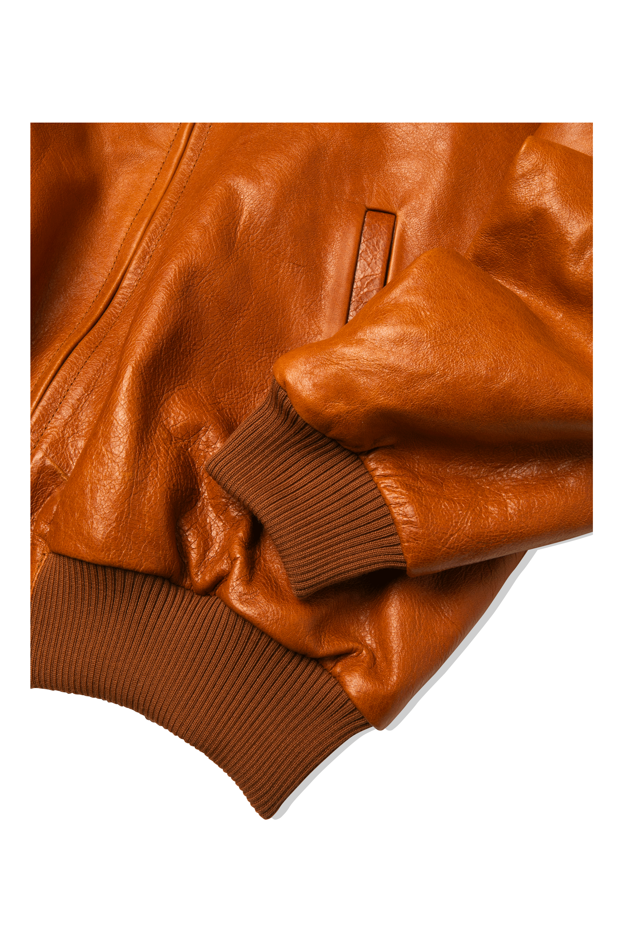 Pull-Up Leather Zip-Up Padded Hoodie