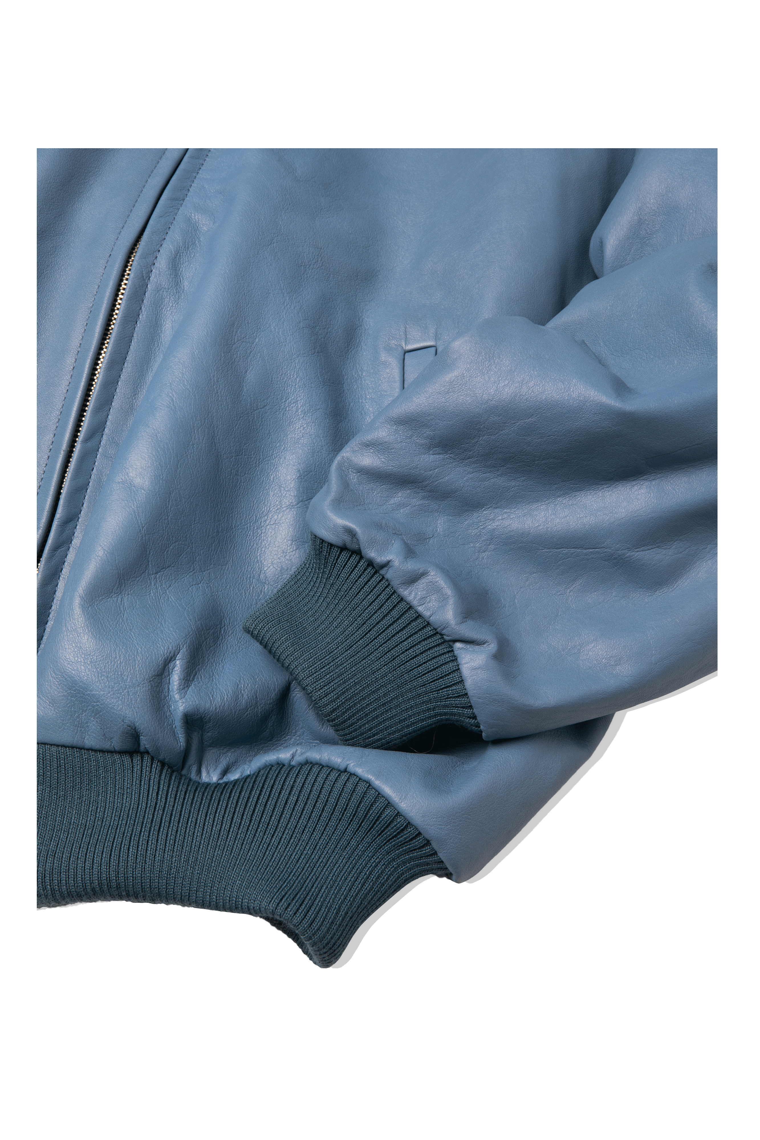 Pull-Up Leather Zip-Up Padded Hoodie