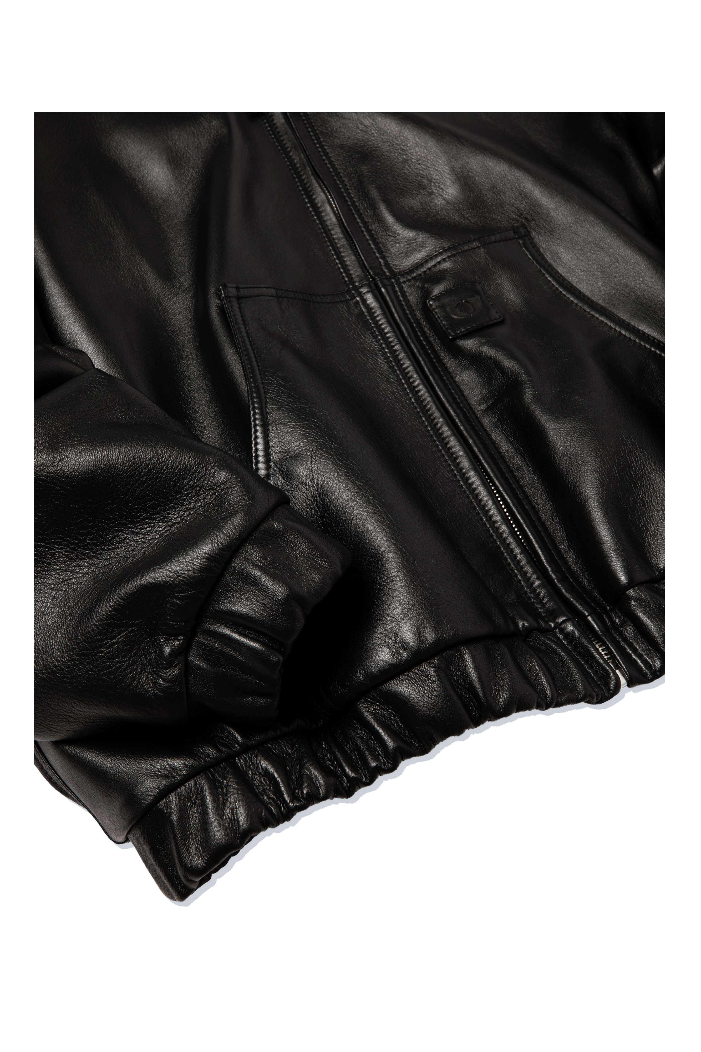 Leather Bomber With Hood