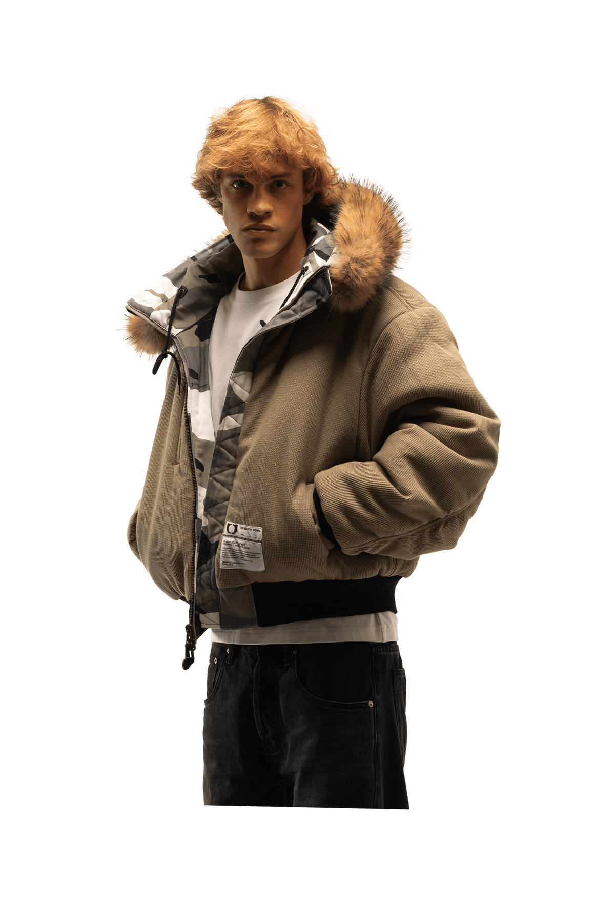 Reversible Camo Hood Bomber